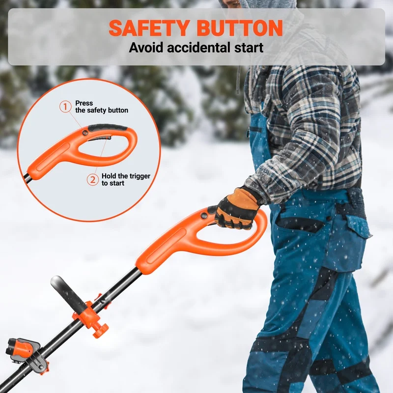 48V 16-inch Cordless Snow Shovel with Wheels,Electric Snow Blower with LED Lights, 2 Batteries Dual Quick Charger Included for Driveway - Image 6