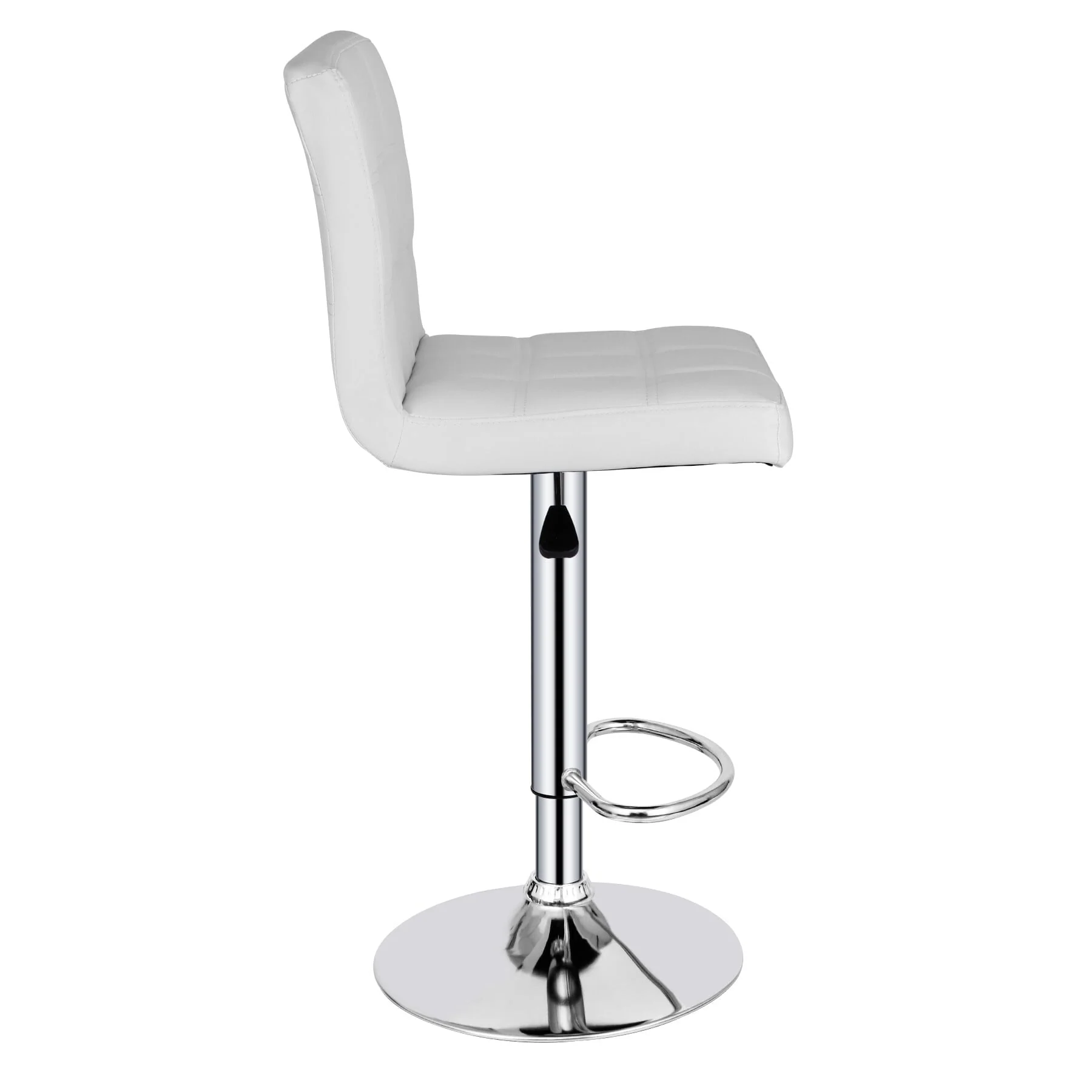 ZenSports Set of 2 Height Adjustable Swivel Bar Stool PU Leather Kitchen Counter Stool W/Back, White(2/Black)