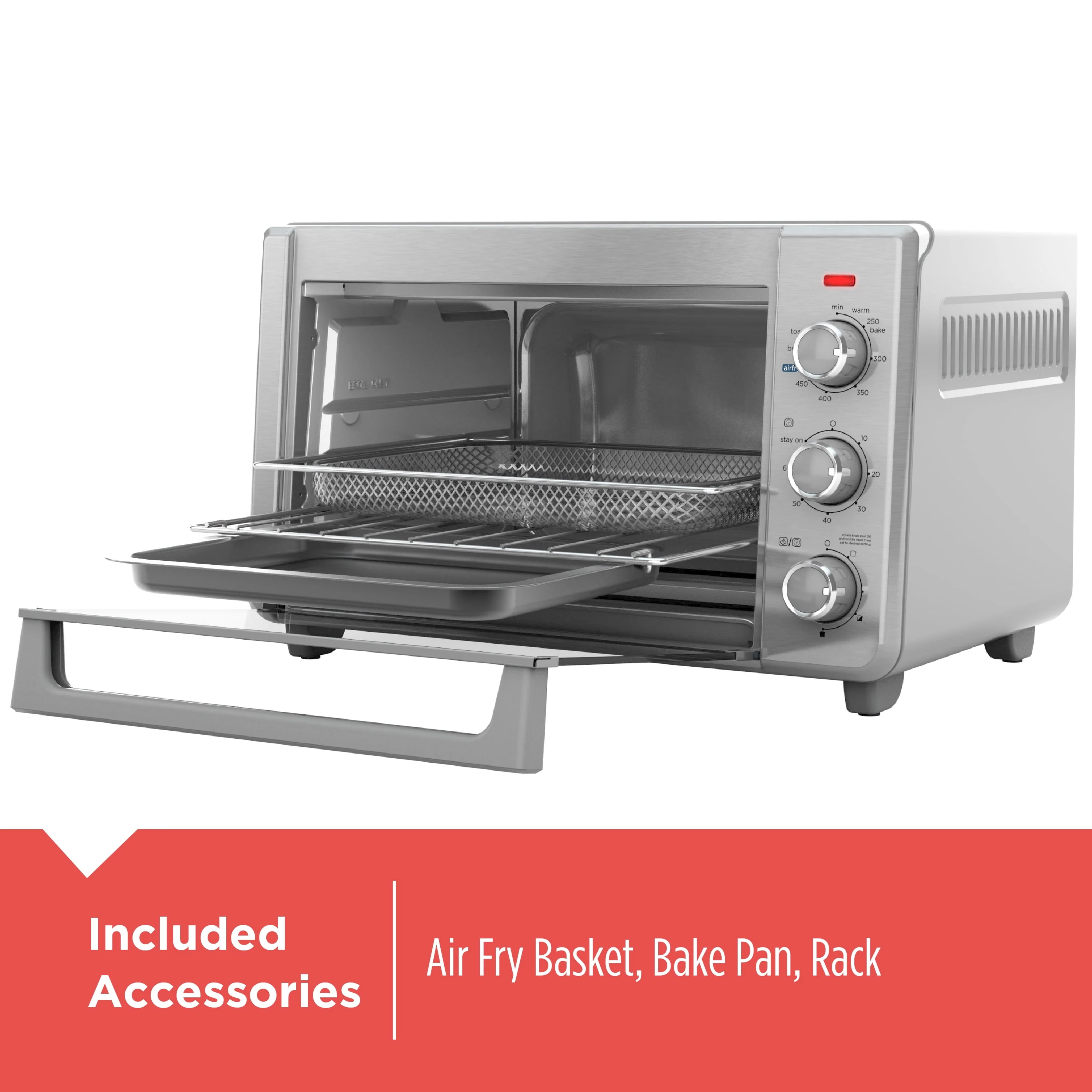 BLACK+DECKER 6 - Slice Crisp 'N Bake Air Fry Toaster Oven, TO3217SS
