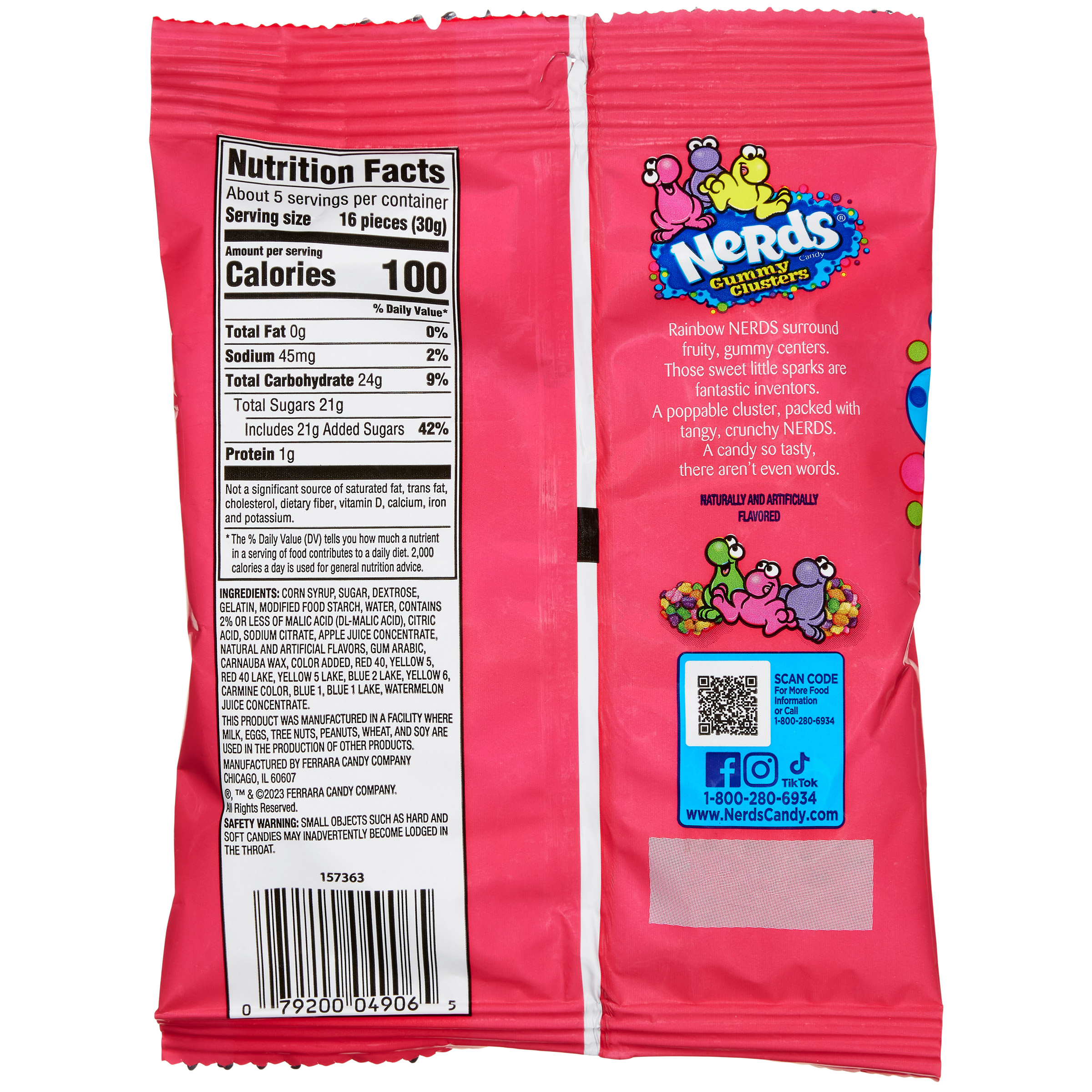 Nerds Gummy Clusters, Rainbow, 5 oz, 12 - Count