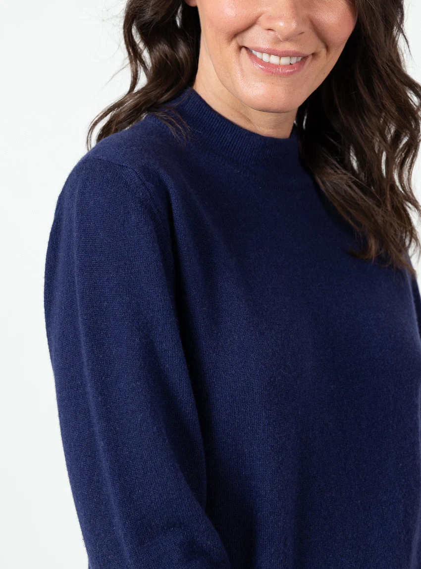 Pull col cheminée femme 100% cachemire Marine Chic