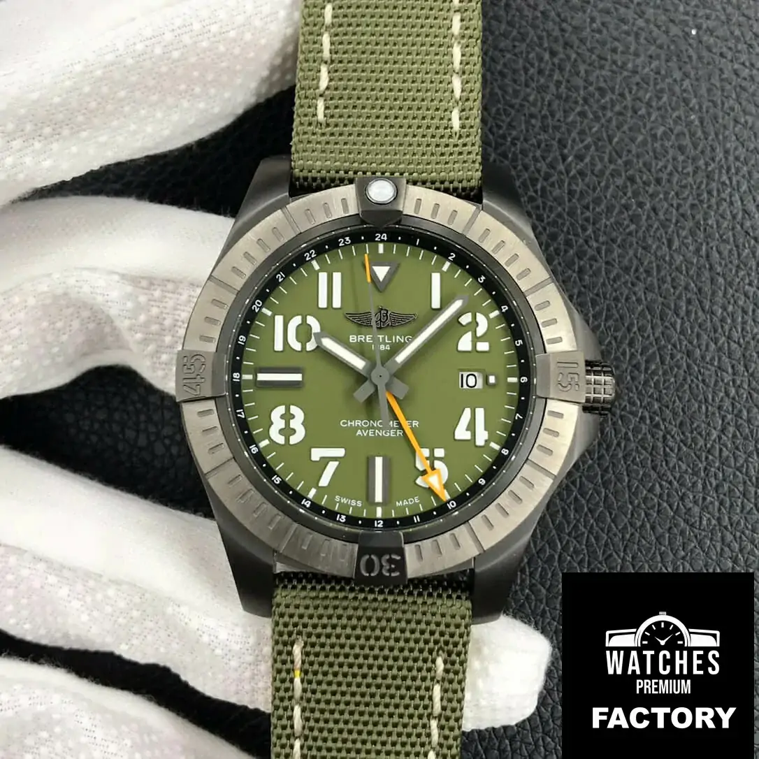 Breitling Avenger Automatic GMT 45 Night Mission V323952A1L1X1 GF Factory Green Strap