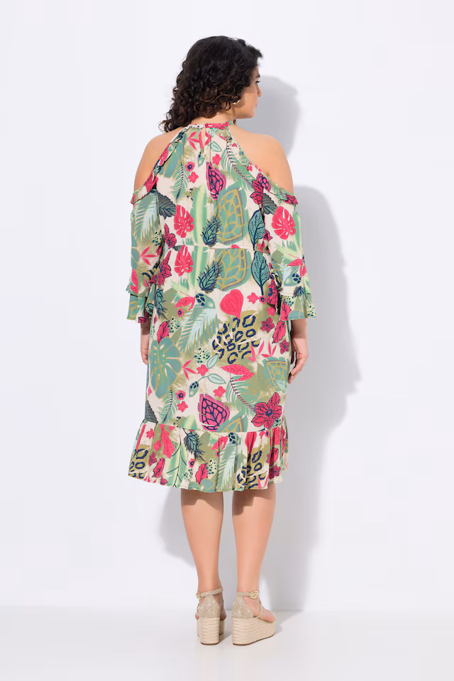 Printed Cold Shoulder Dress