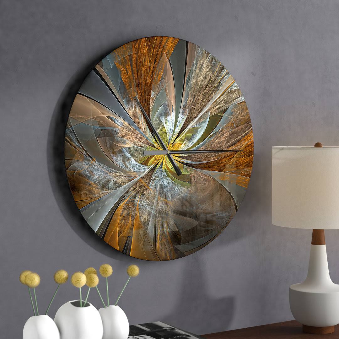 Symmetrical Fractal Flower Wall Clock East Urban Home Size: Medium