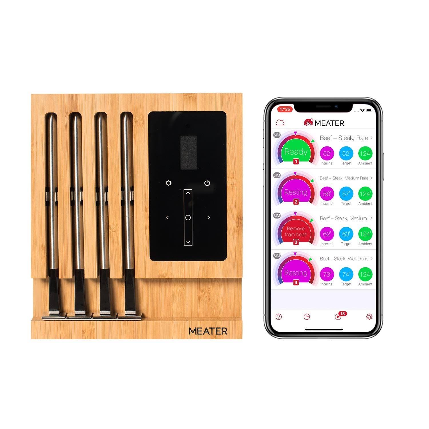 MEATER Block Premium Wireless Smart Meat Thermometer for The Oven Grill Kitchen BBQ Smoker Rotisserie with Bluetooth and WiFi D
