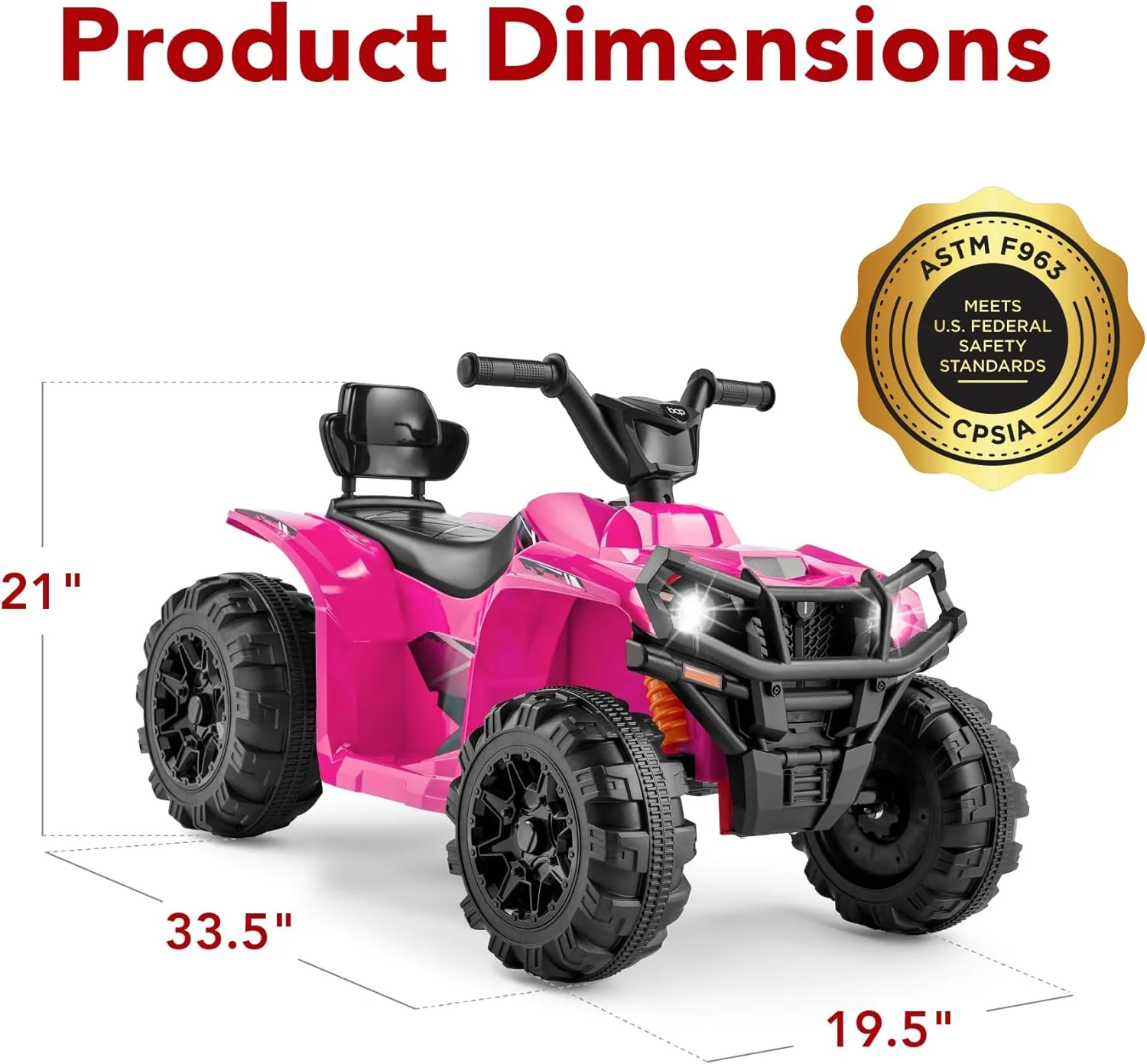 Quad électrique 12 V pour enfants Best Choice Products, véhicule tout-terrain à 4 roues avec audio Bluetooth, vitesse maximale de 3,9 km/h, pneus à crampons, phares LED et radio.