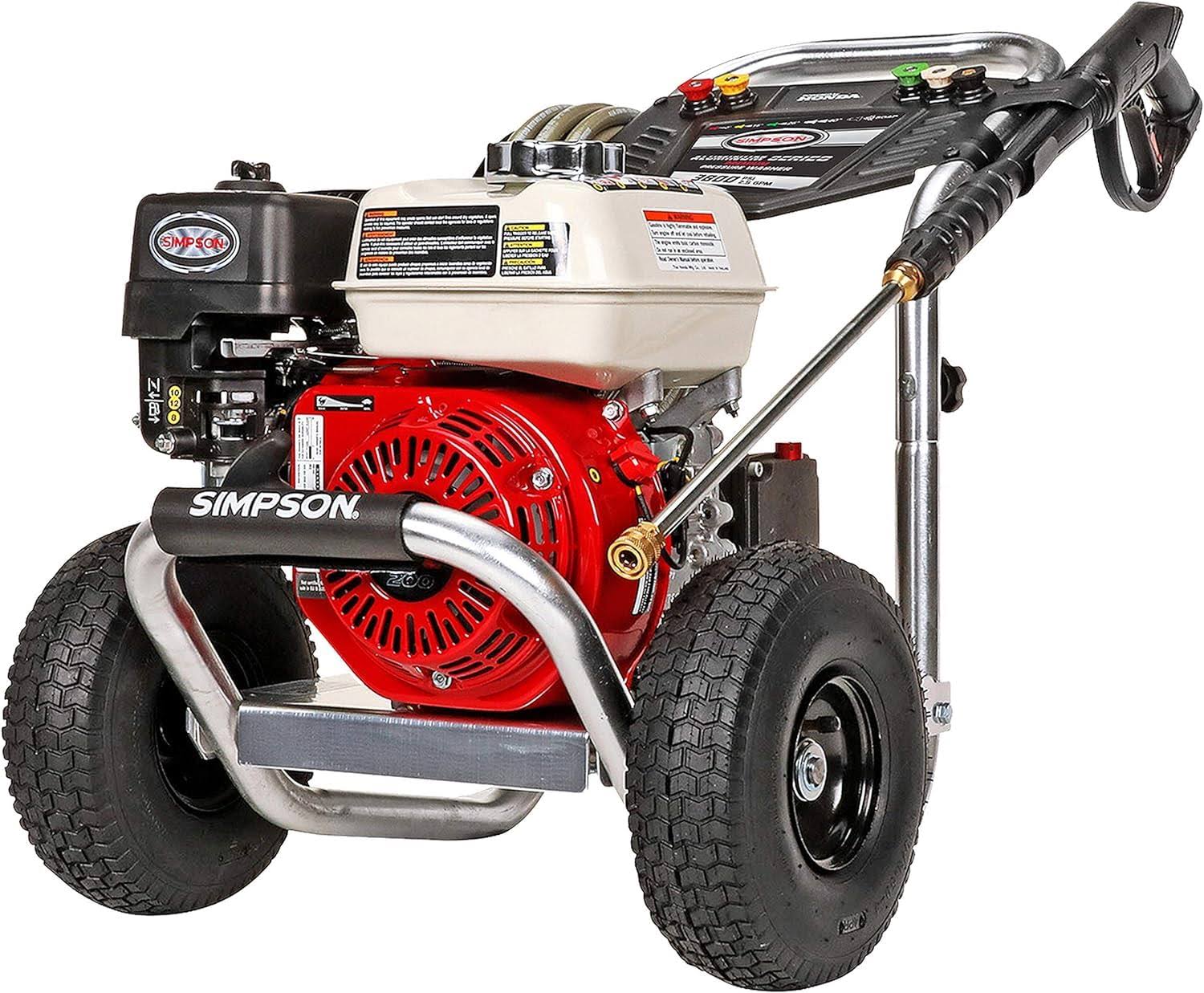 Simpson ALH3425 Aluminum 3600 PSI 2.5 GPM Honda GX200 Gas Pressure Washer
