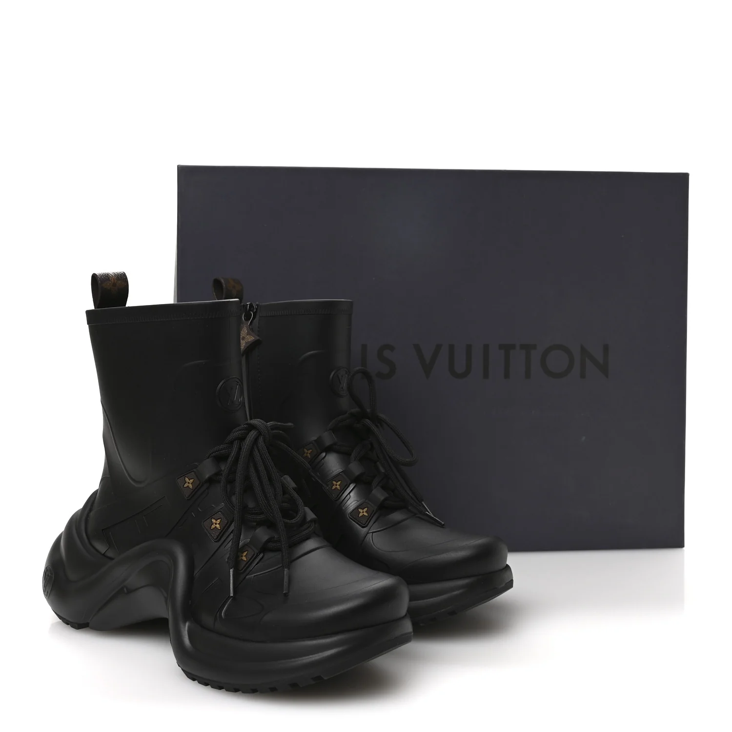 Mat Rubber Monogram LV Archlight Sneaker Boots 38 Black