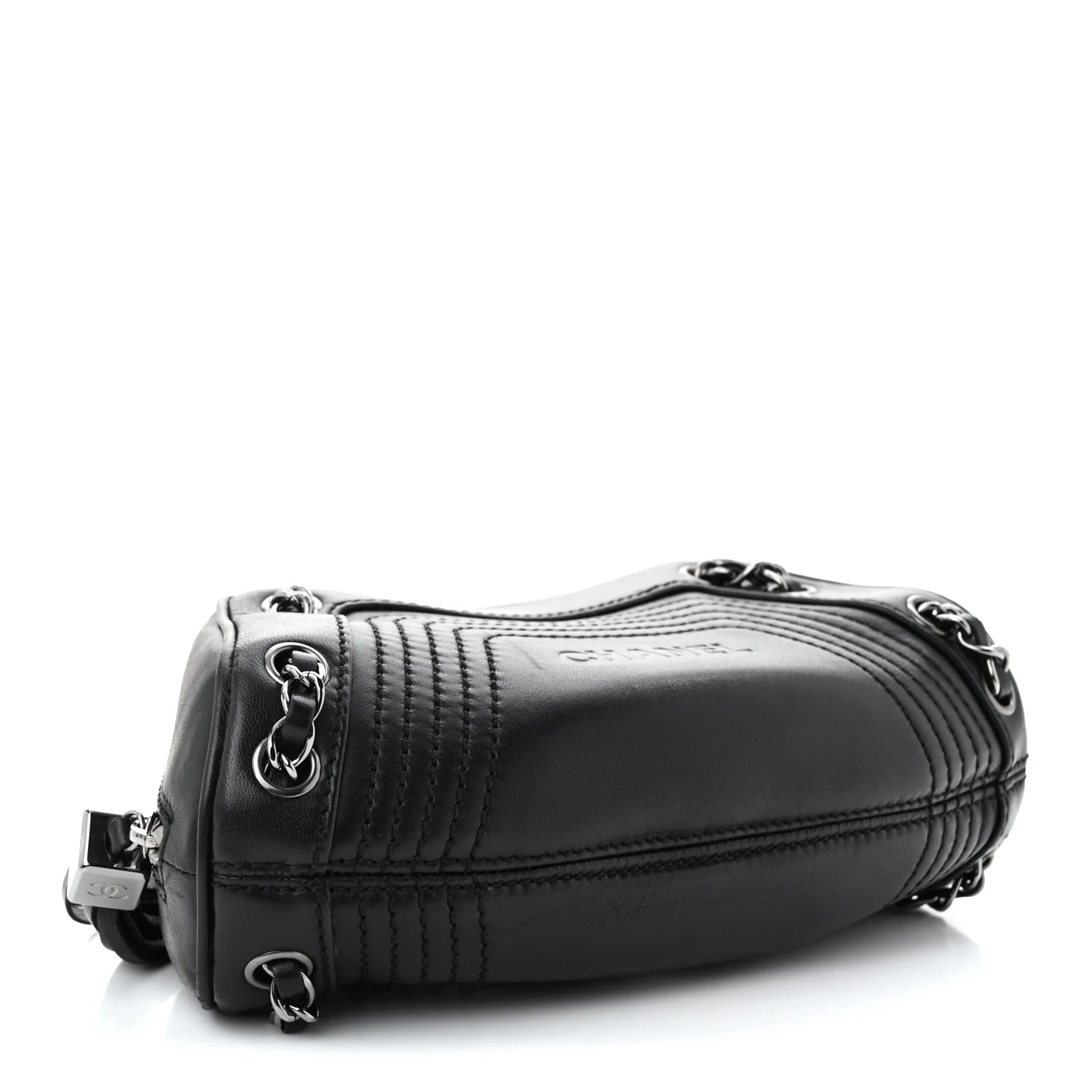 Lambskin Lax Small Tassel Shoulder Bag Black