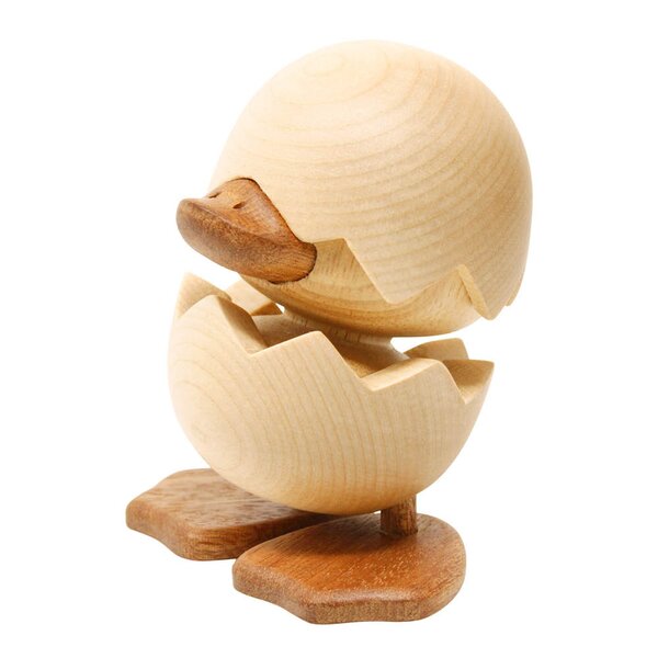 Den stygge andungen trefigur 8 cm gummitre/sapele