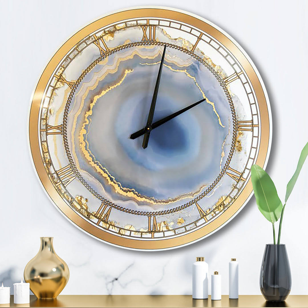 Water Agate Fashion Wall Clock East Urban Home Size Large