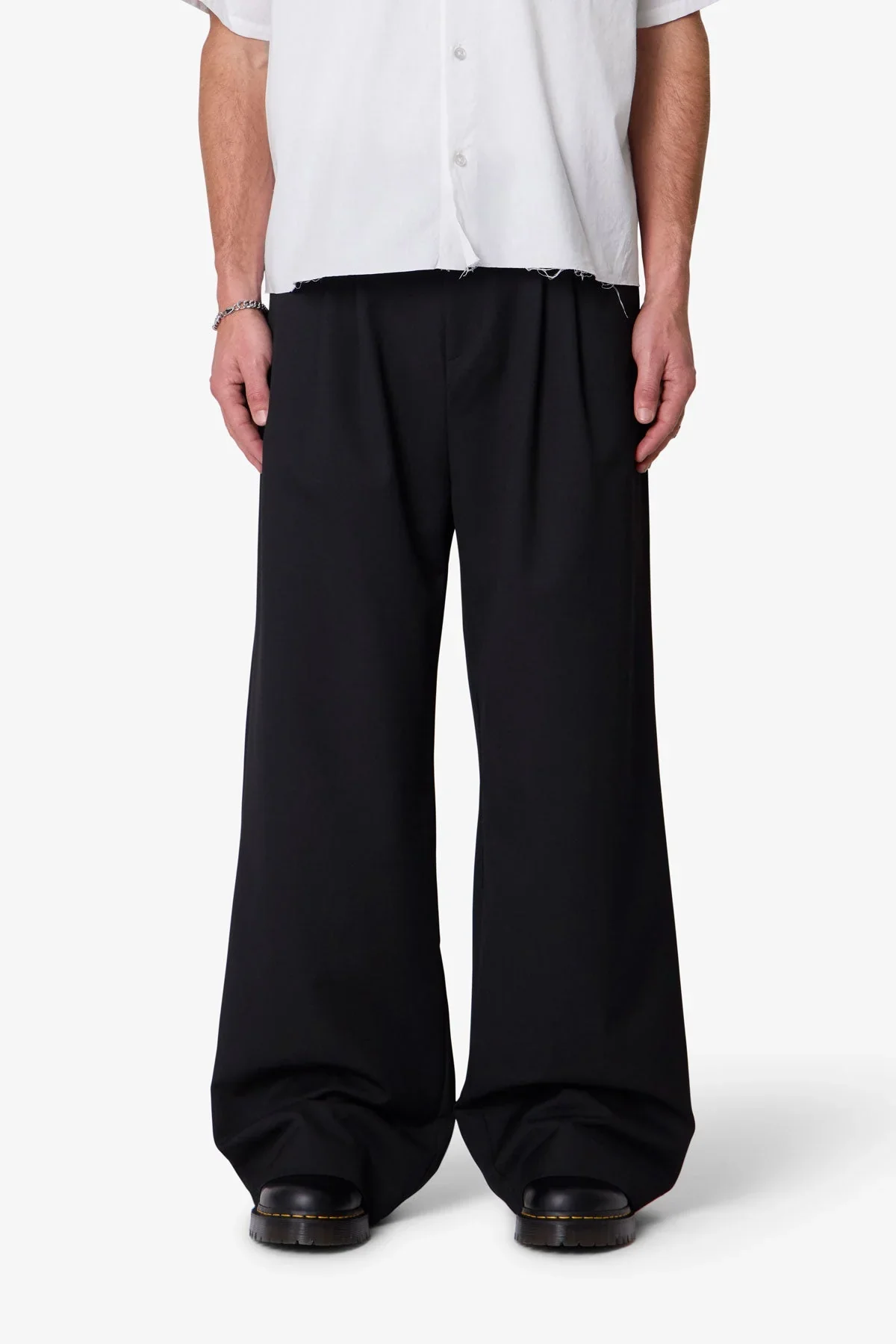 Easy Pleated Trouser Pants - Black