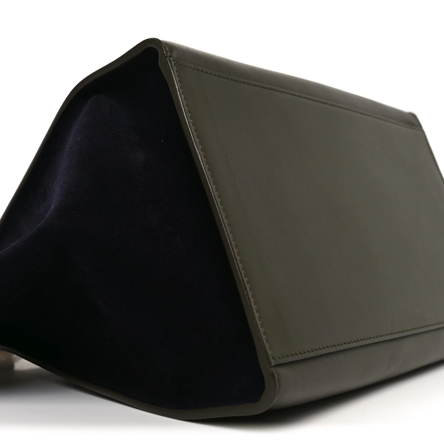 Smooth Calfskin Suede Medium Tri-Color Trapeze Cream Black Khaki