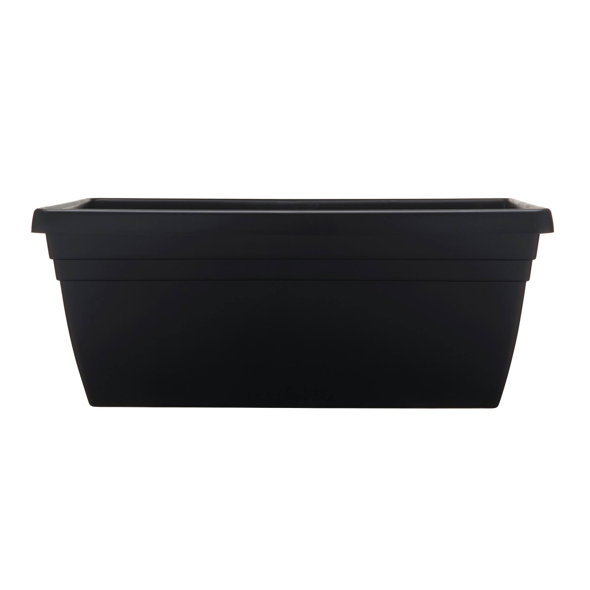 Style Selections 23.75-in W x 9.5-in H Black Plastic Traditional Indoor/Outdoor Railing Planter | SR2406BK