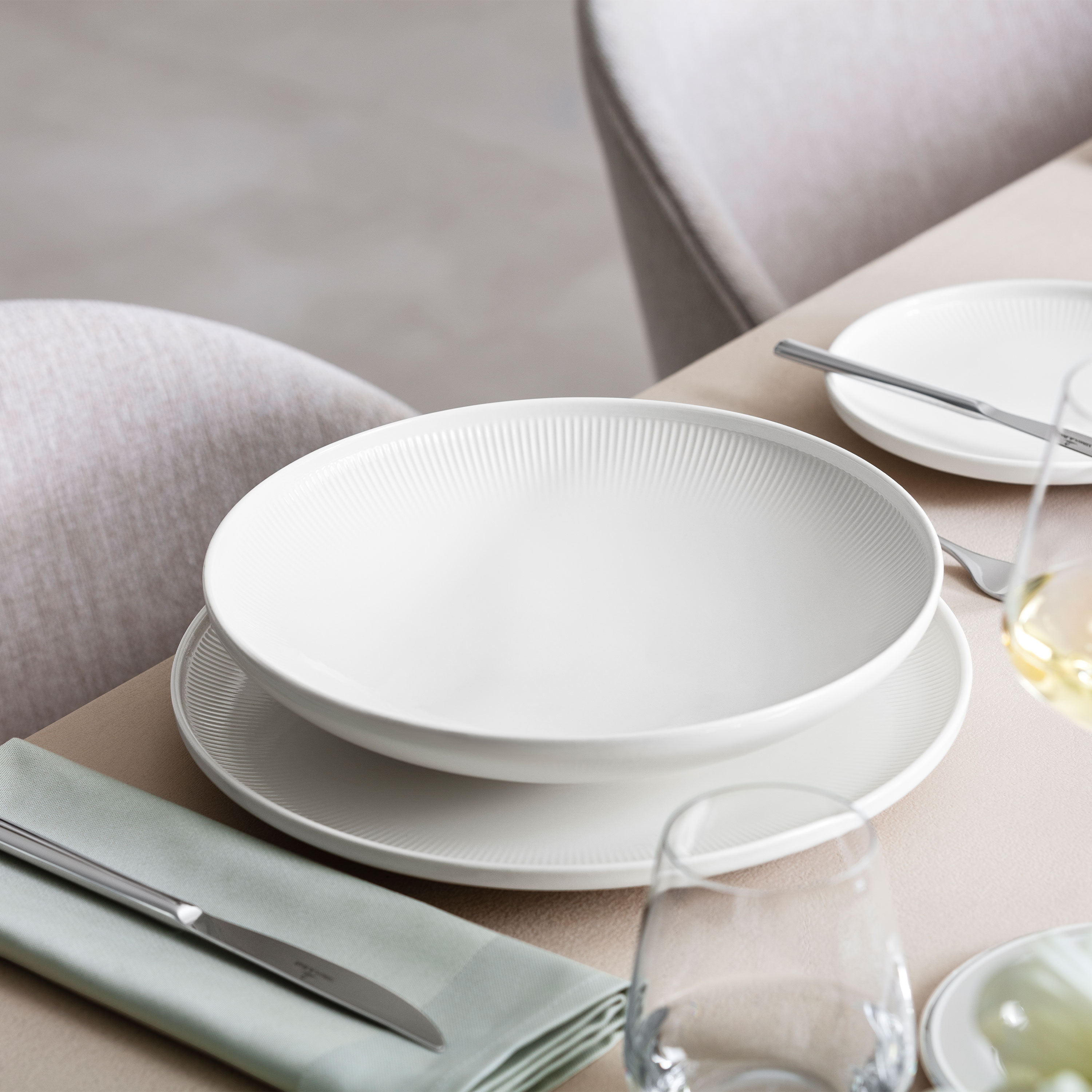 Afina Soup bowl - White, 9.9'', Premium Porcelain
