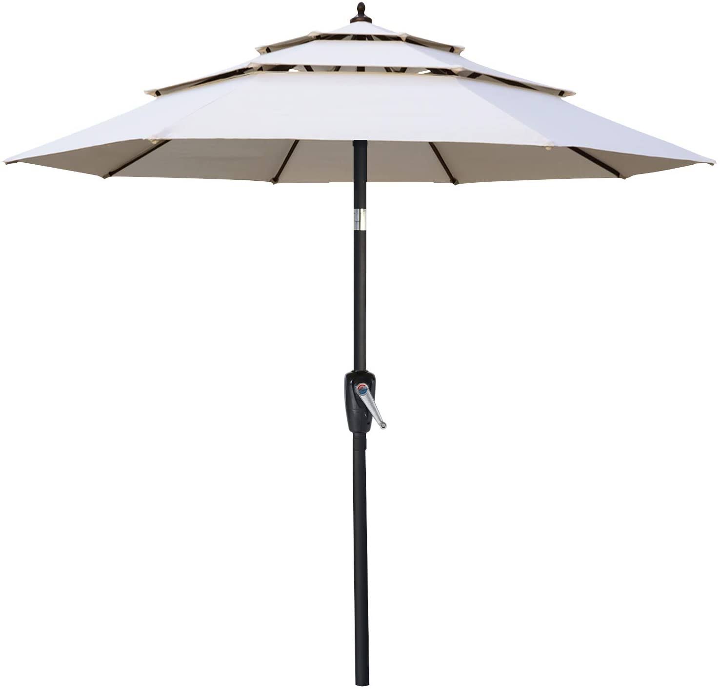ABCCANOPY Patio Umbrellas 3-Tiers 11ft (Light Beige)