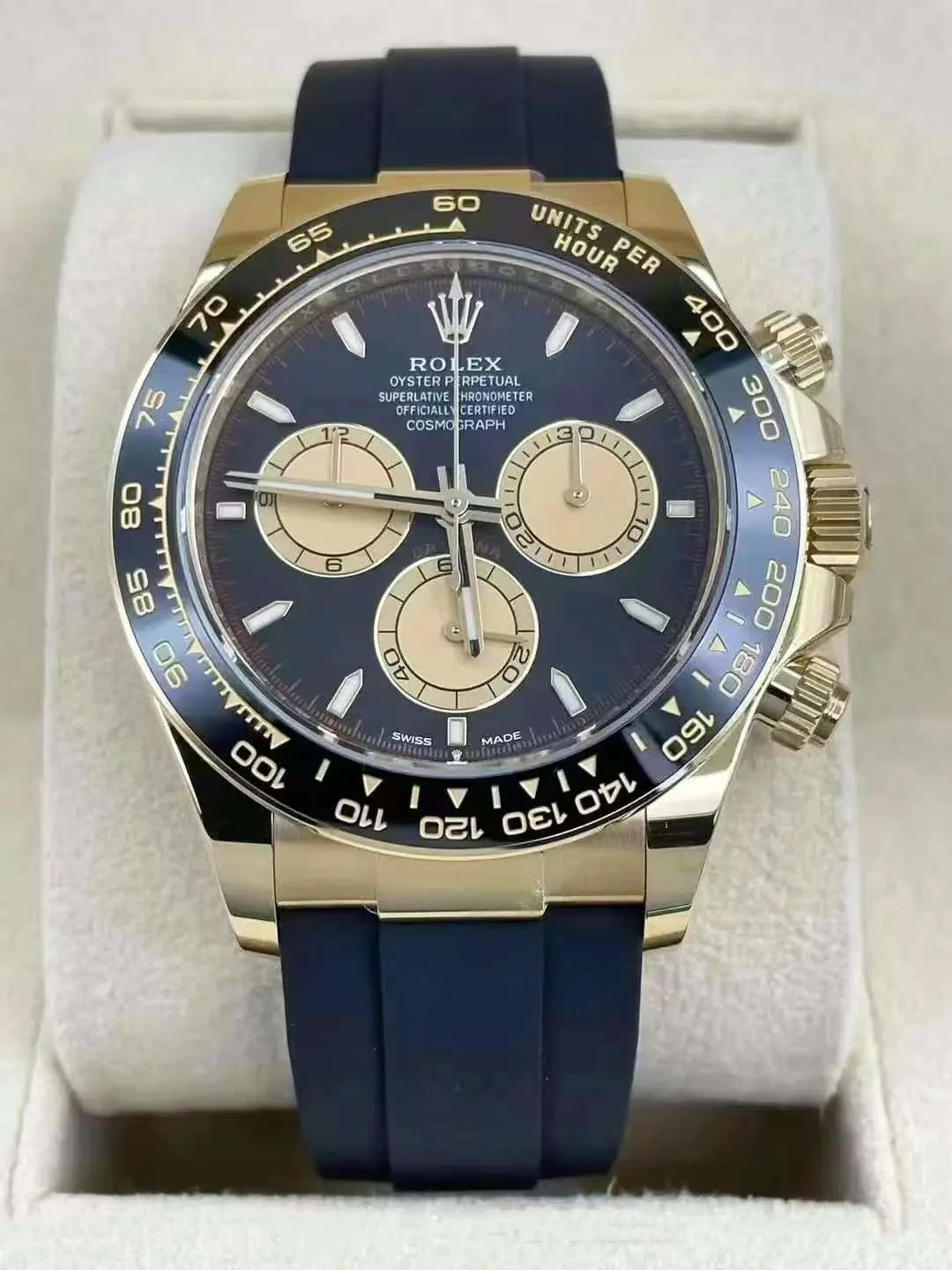 [Super Clone]Rolex Daytona Yellow Gold / Ceramic / Black / Oysterflex  m126518ln-0004