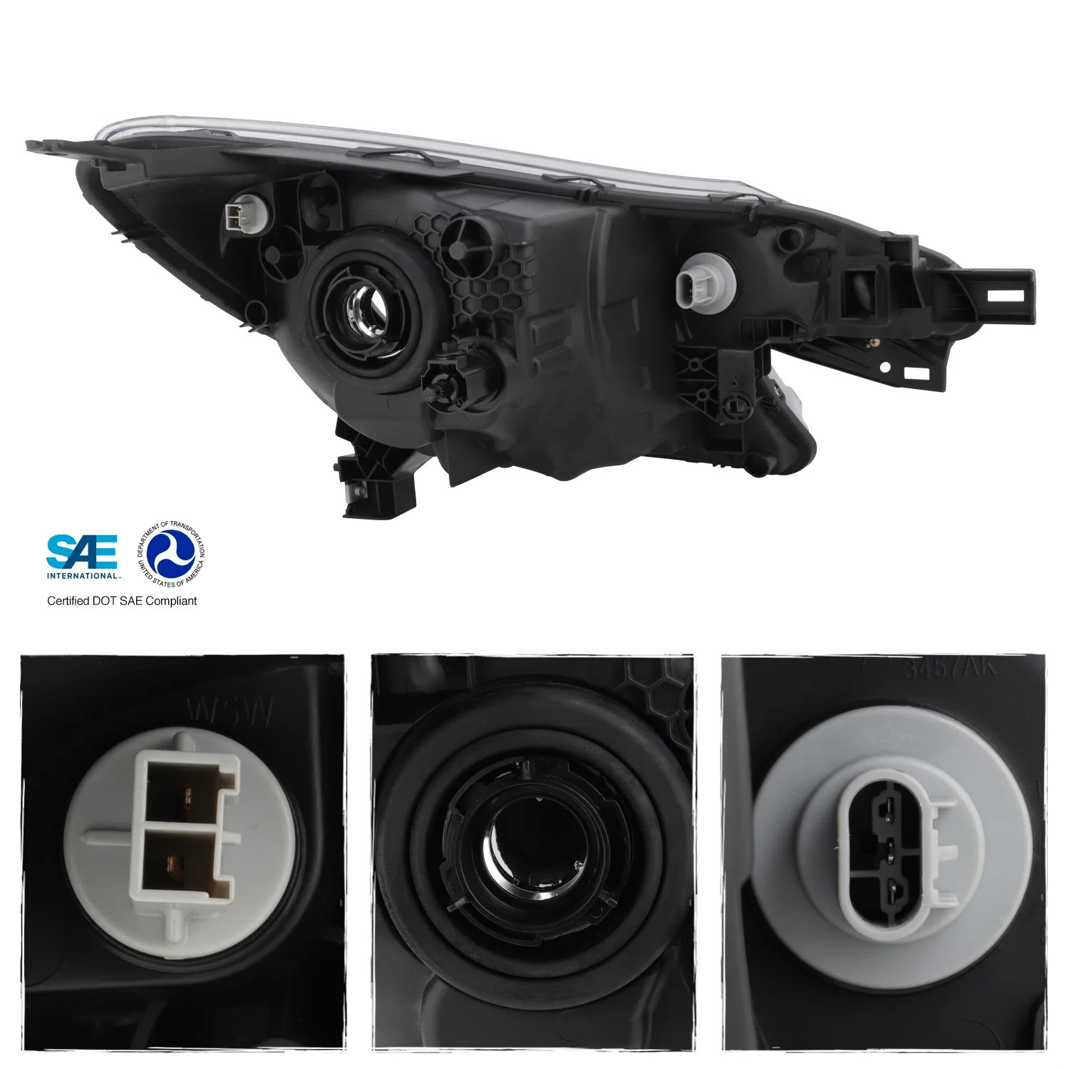 AKKON - Fits 2014 2015 2016 Nissan Versa Note Black Headlights Headlamps Pair Driver Left + Passenger Right 14 15 16