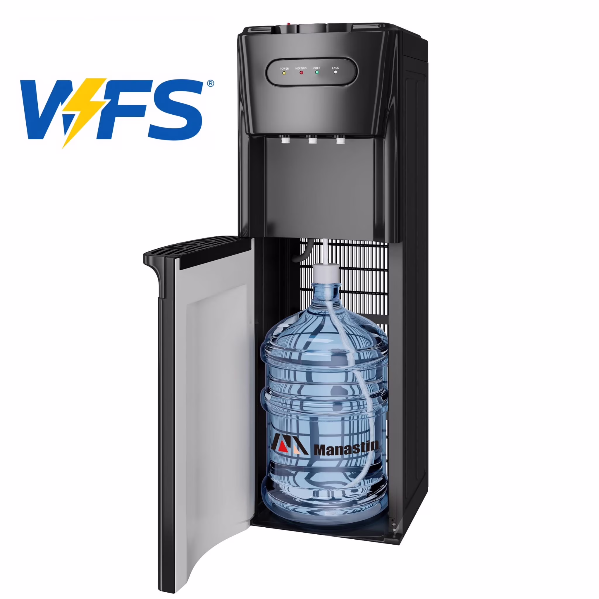 Bottom Loading Water Dispenser for 3 or 5 Gallons, 3 Temperatures (Cold/Hot/Warm) with Child Lock, Display Light, for Apartments, Schools, Companies, Black(Black)