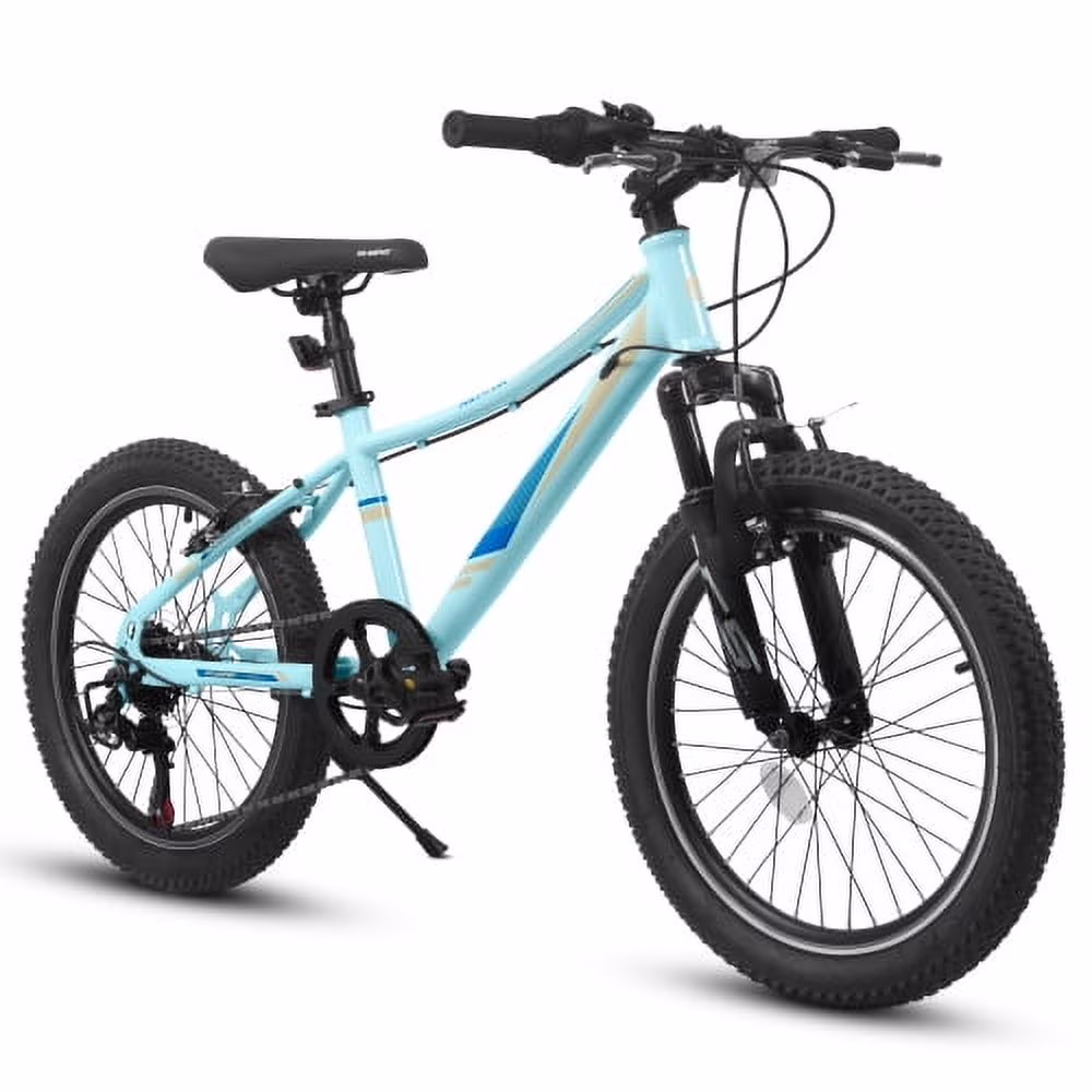 Tyethy 20 inch Mountain Bike for Men ,Shimano 7 Speeds Front Suspension Bike Bicycles Aluminum Frame V-Brake ,Blue