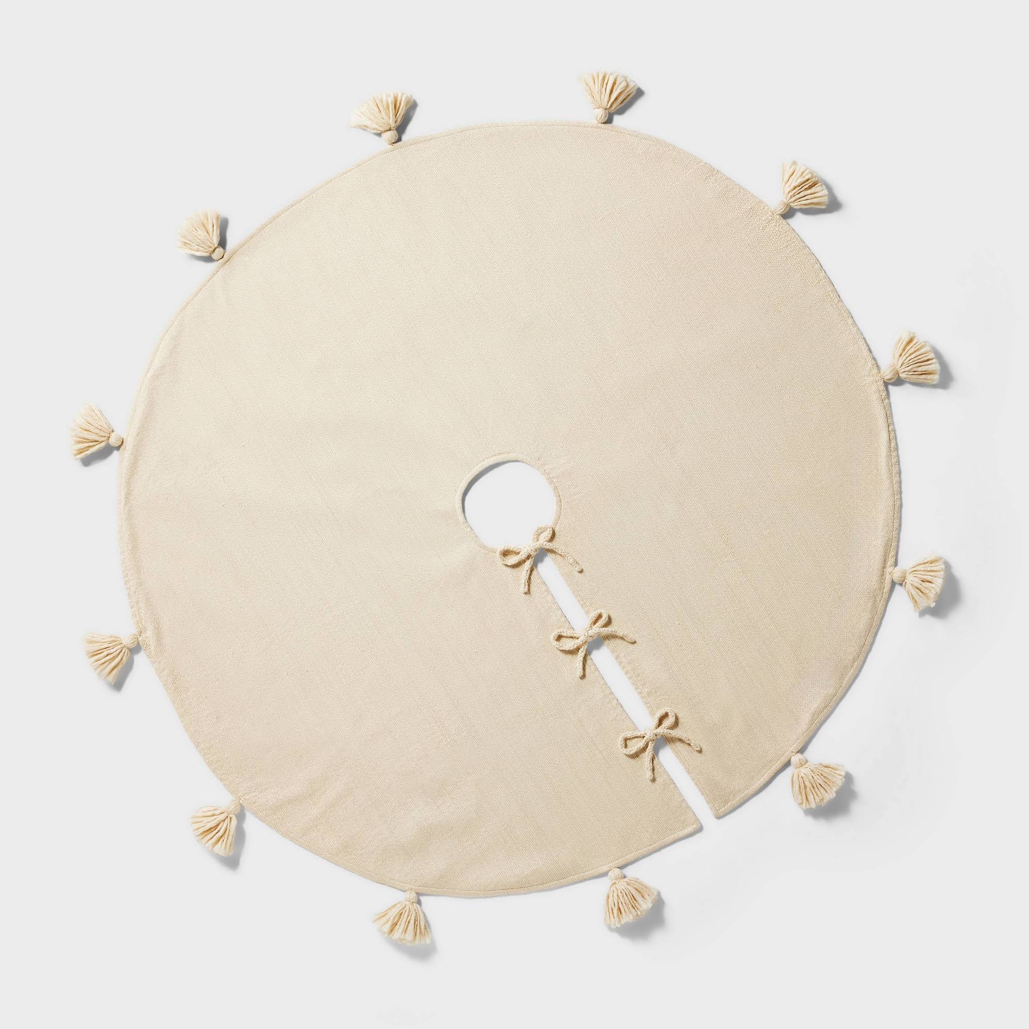 Threshold Designed w/STUDIO McGee Tassel Christmas Tree Skirt Cream - Threshold Designed with Studio McGee