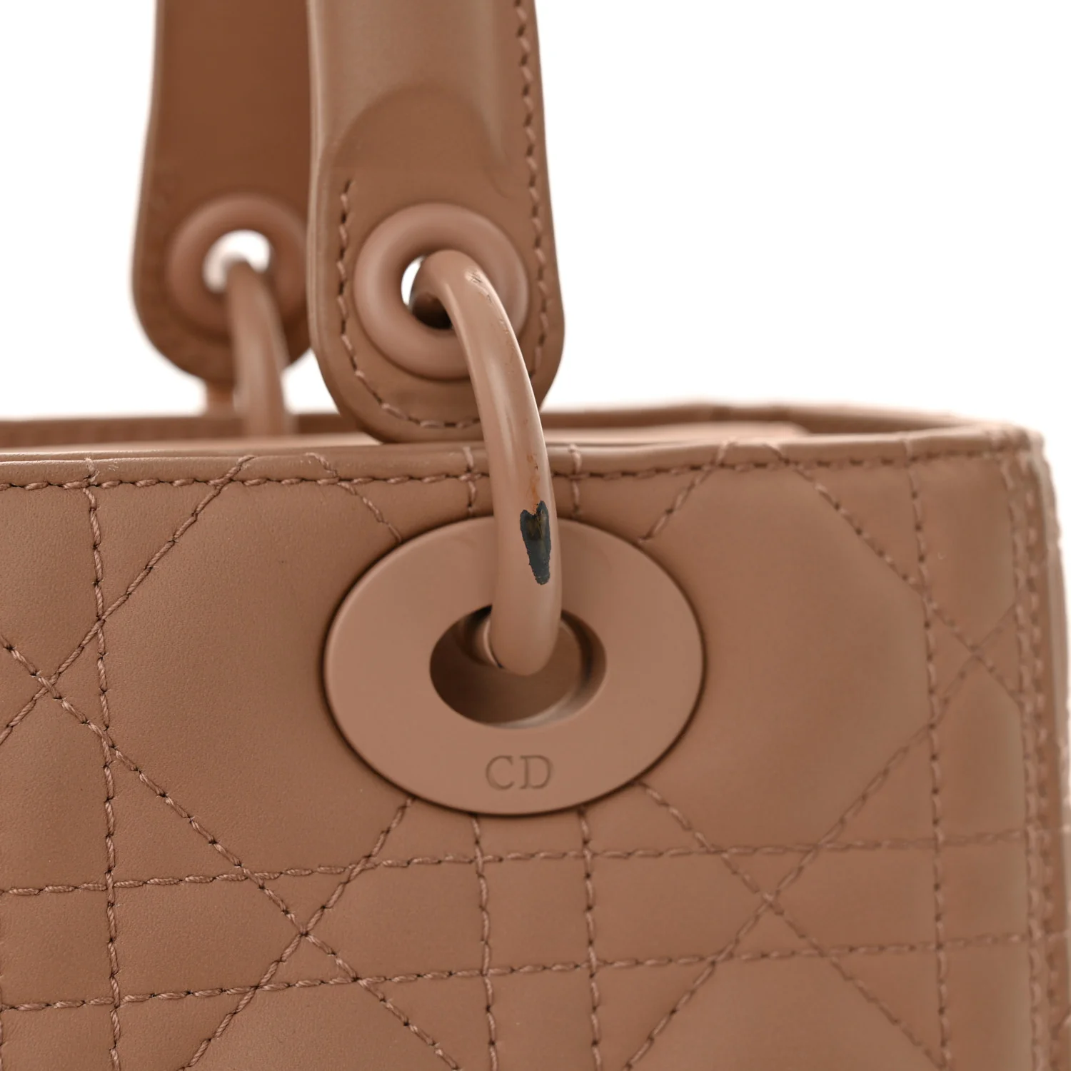 Ultra Matte Calfskin Cannage Medium Lady Dior Beige