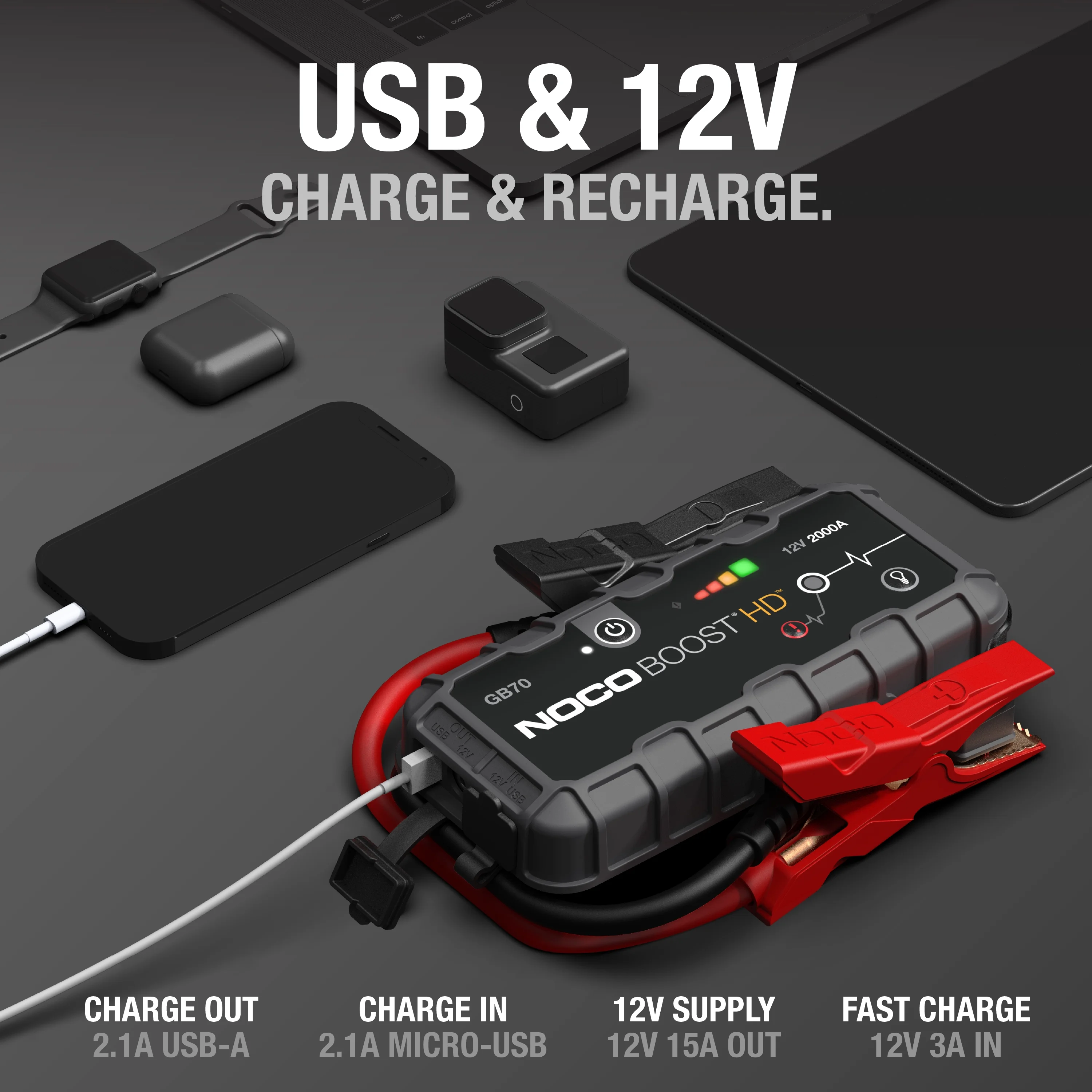 Boost GB70: 2000A 12V UltraSafe Portable Lithium Jump Starter - Image 4
