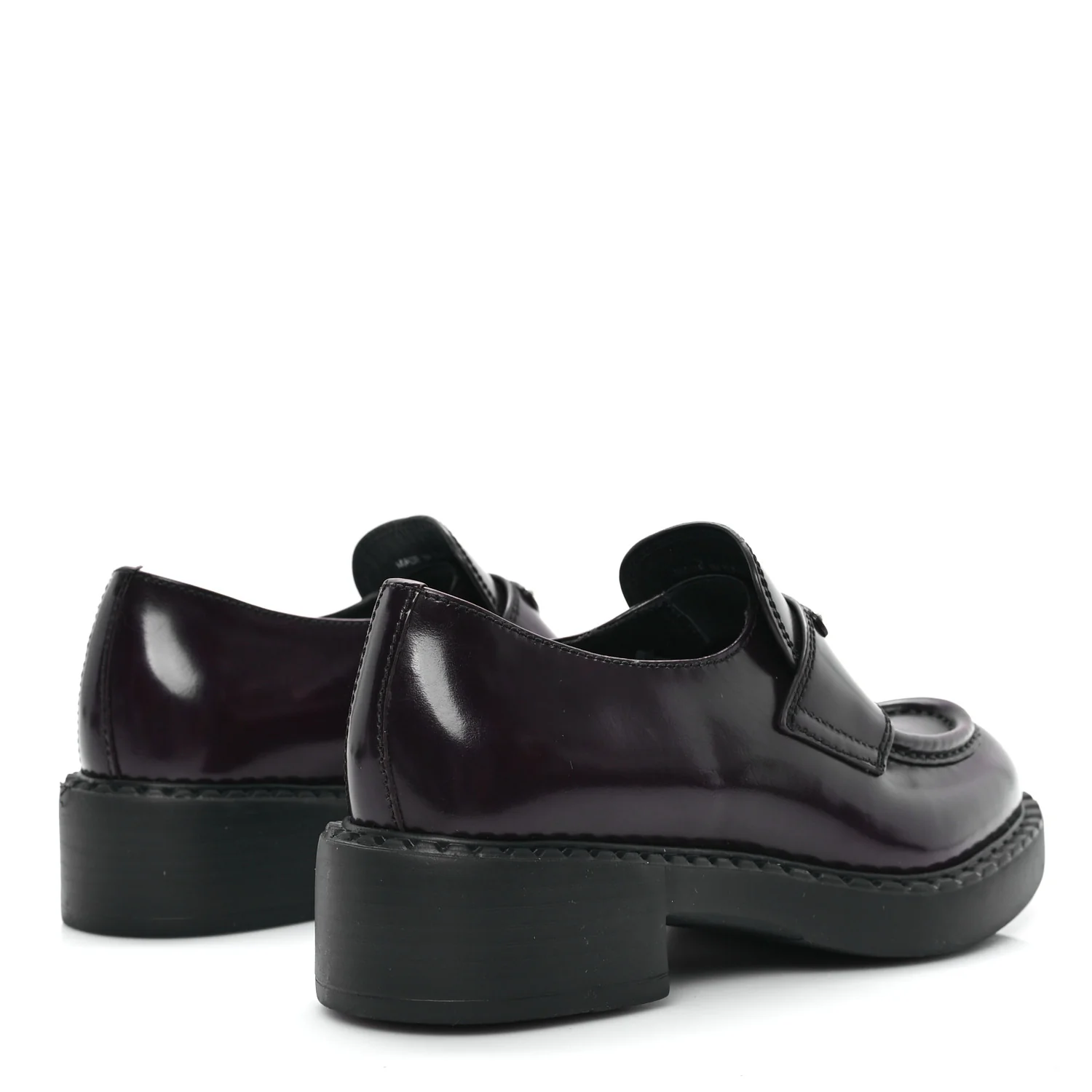 Spazzolato Metal Triangle Logo 50mm Loafers 35 Cordovan