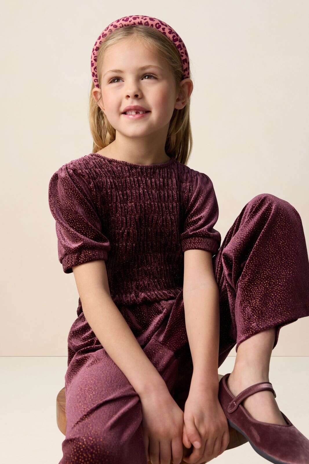 Roze haarband met leopard print