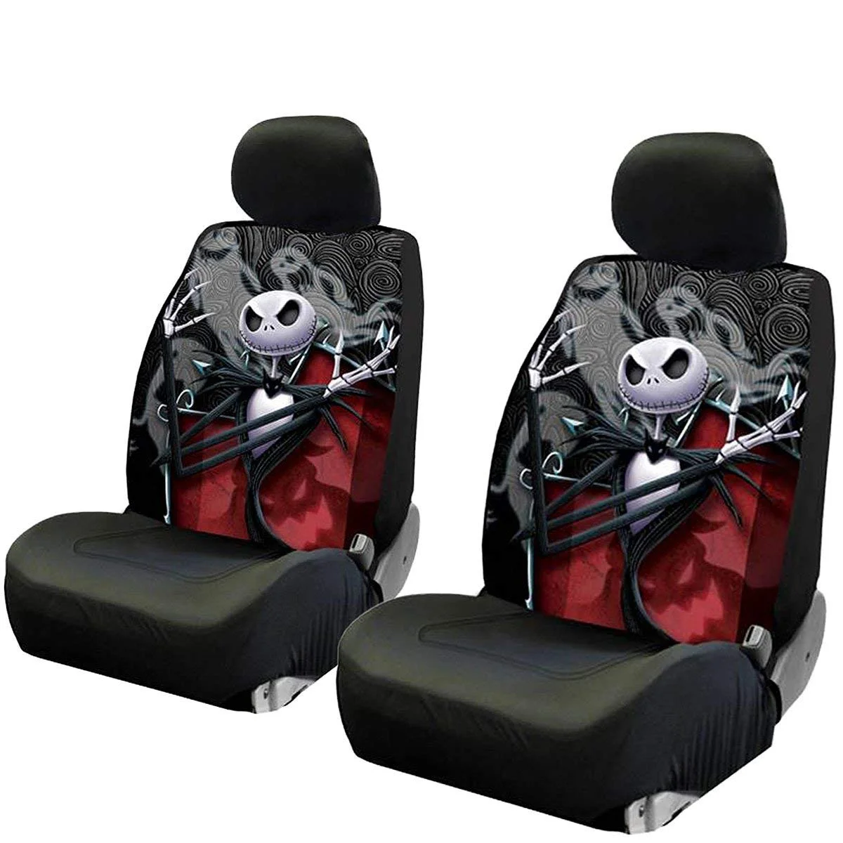 New Nightmare Before Christmas Jack Skellington Ghostly Car Truck SUV Seat Covers Sunshade Headrest Covers Bundle Set - Image 3