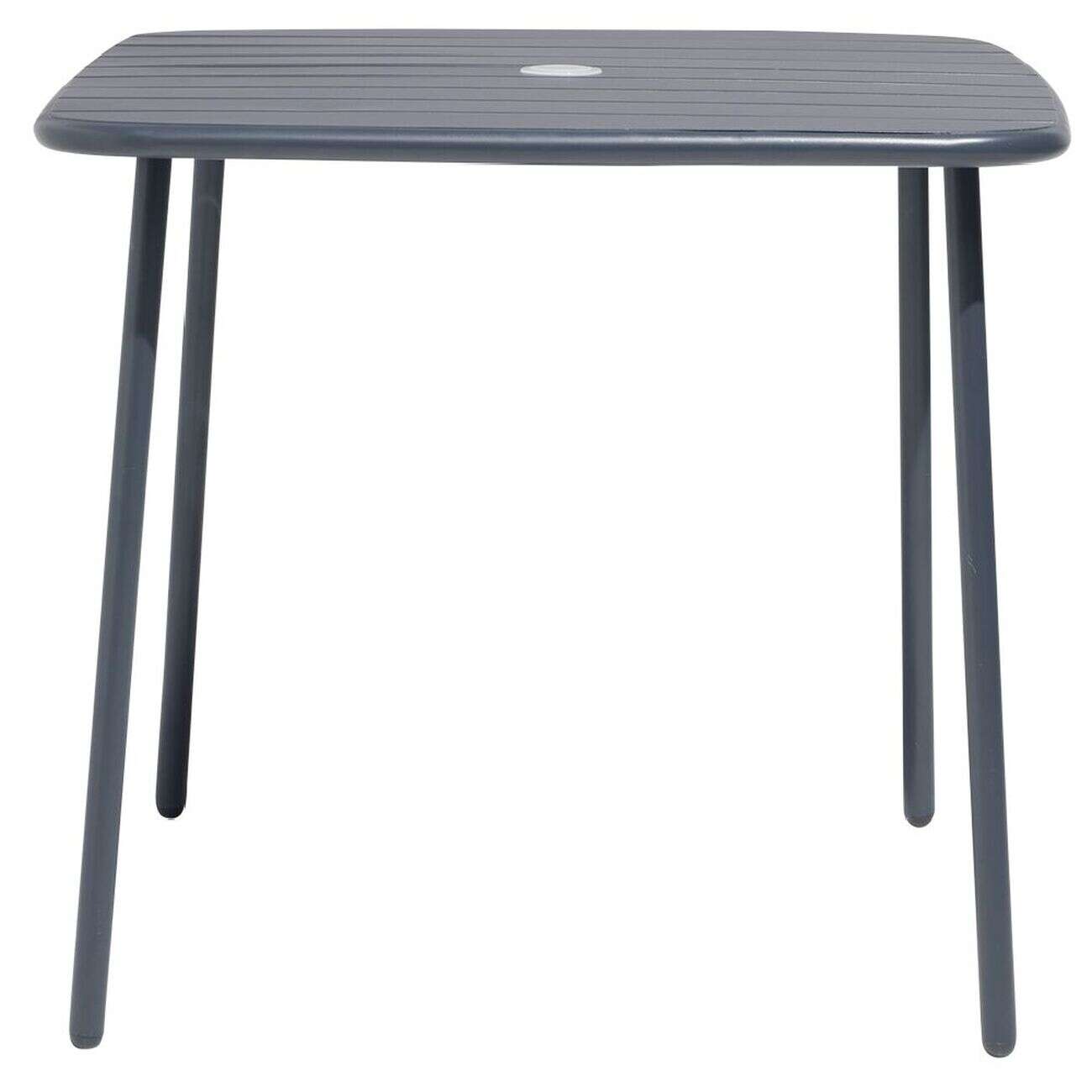 Table de jardin Fun 2 personnes métal gris 80x80xH72cm