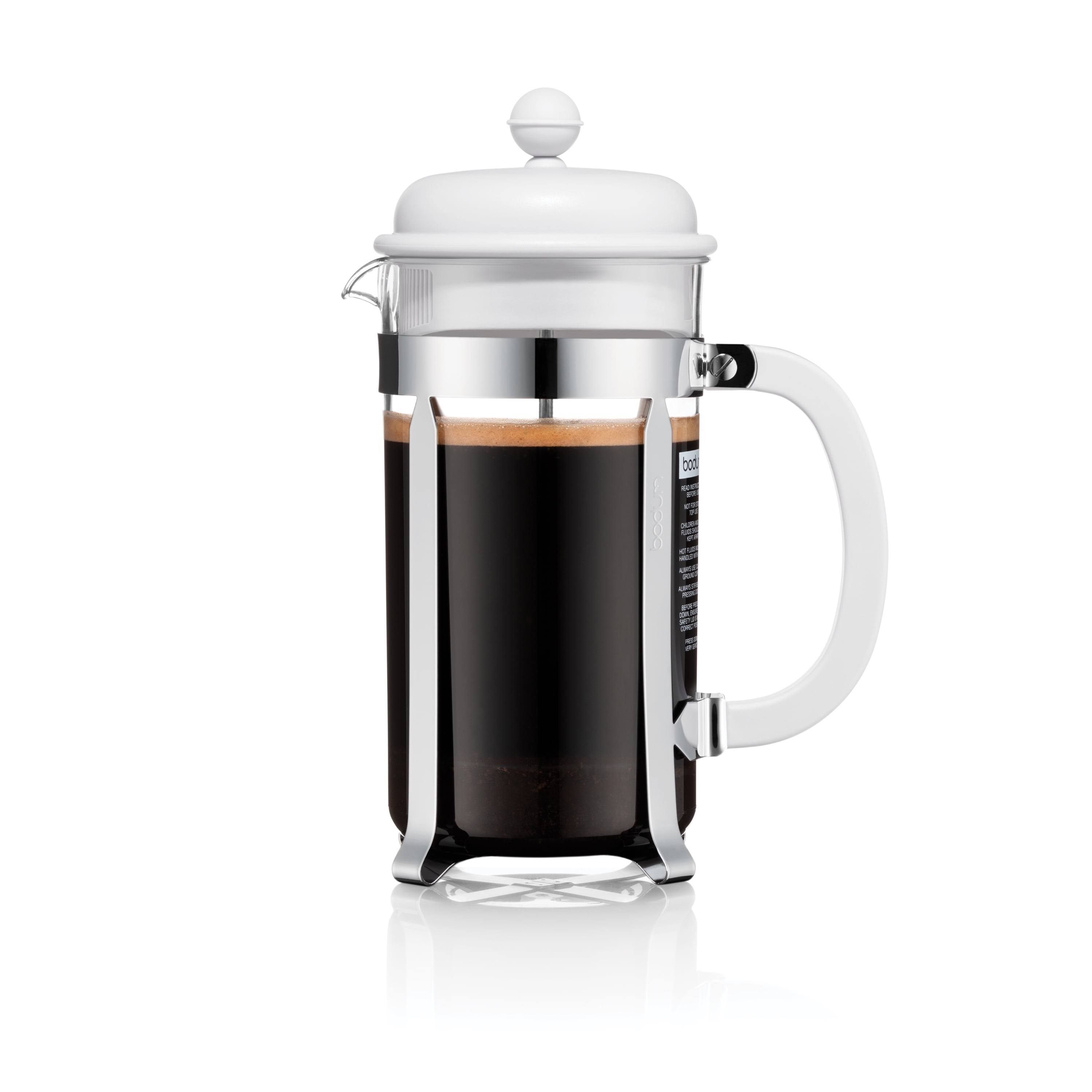 Bodum 34oz Caffettiera French Press Coffeemaker, Plastic, White, Size: 34 oz