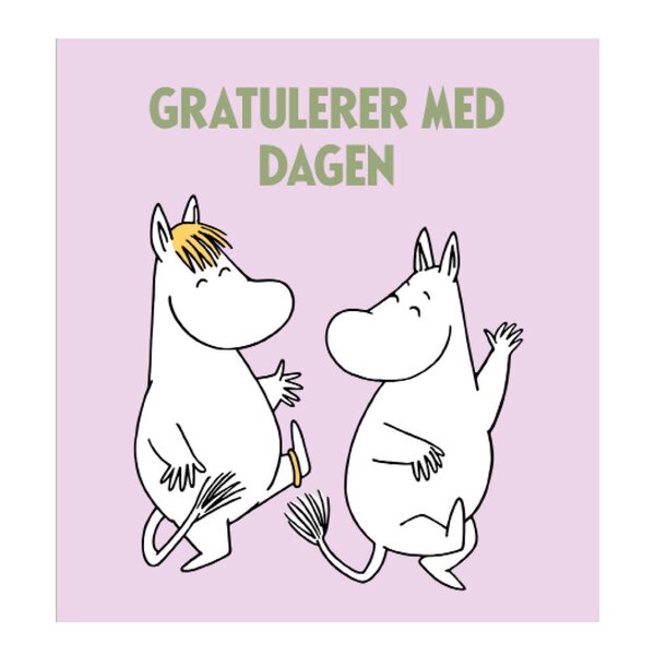Mummi dobbeltkort 7,5x7,5 cm Gratulerer med dagen lilla