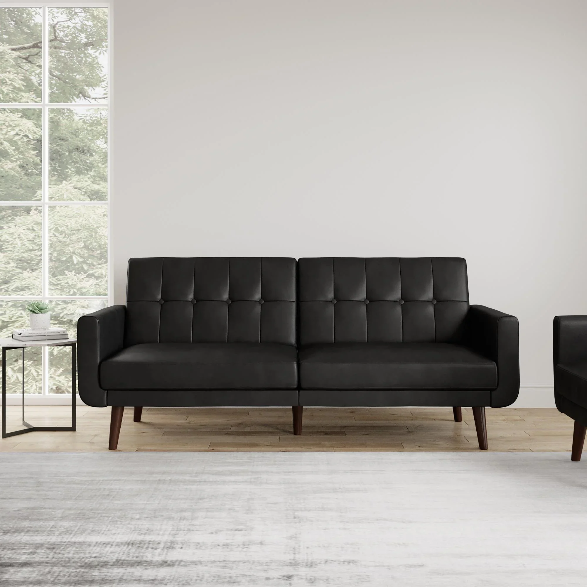 Better Homes & Gardens Nola Modern Futon, Camel Faux Leather