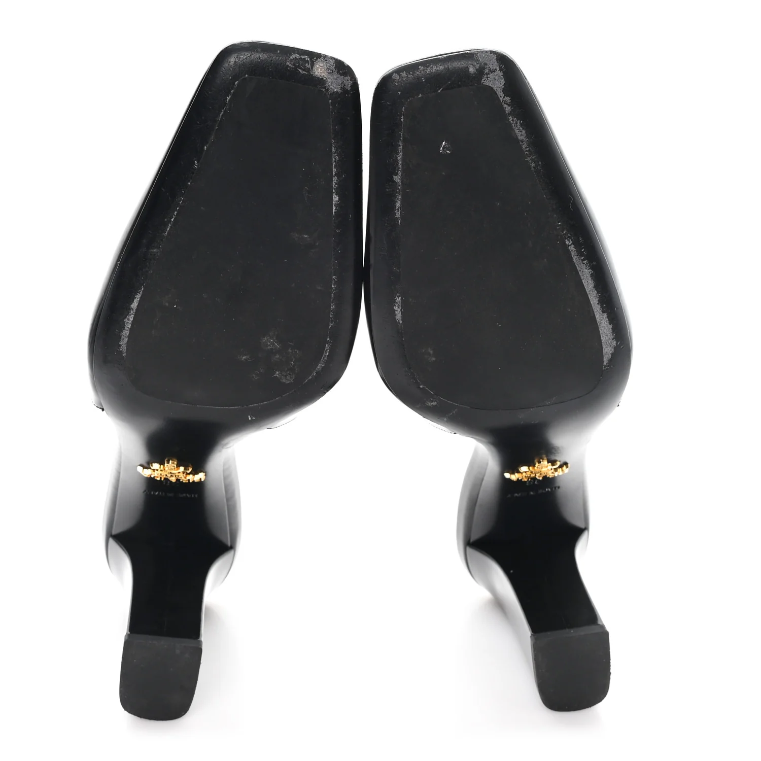 Patent Calfskin Square Toe 85mm Slingback Pumps 38 Black