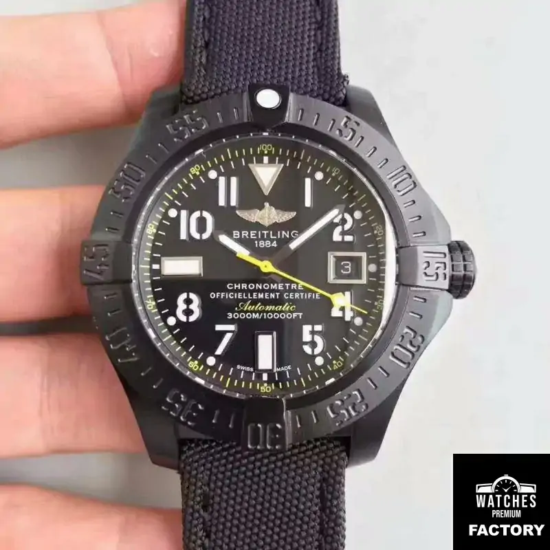 Breitling Avenger Seawolf Blacksteel Code Yellow M17330B2 GF Factory Black Dial