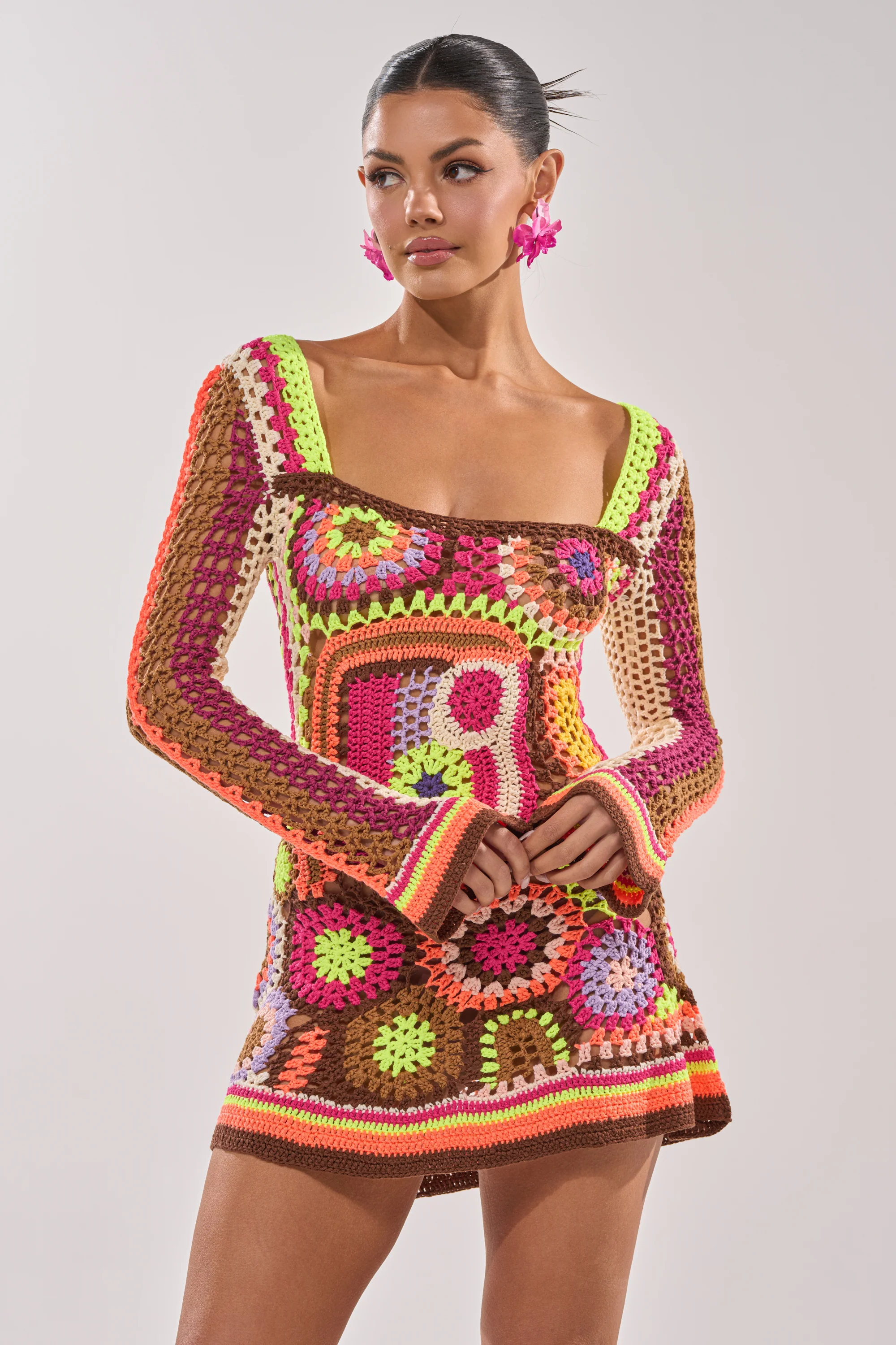 CABANA CROCHET MINI DRESS - Akira Store