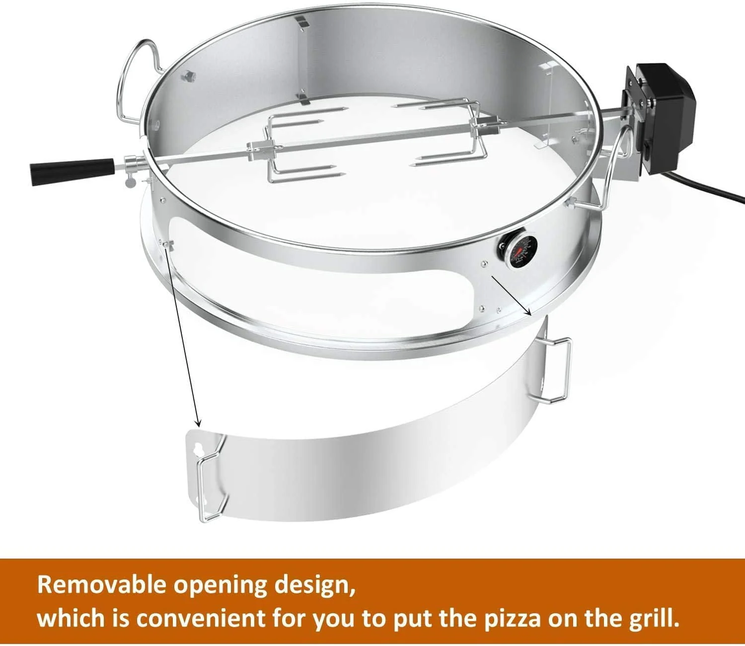 Onlyfire Multi Purpose Rotisserie Ring Kit for Weber 22 1/2" Kettle Grill Image 2