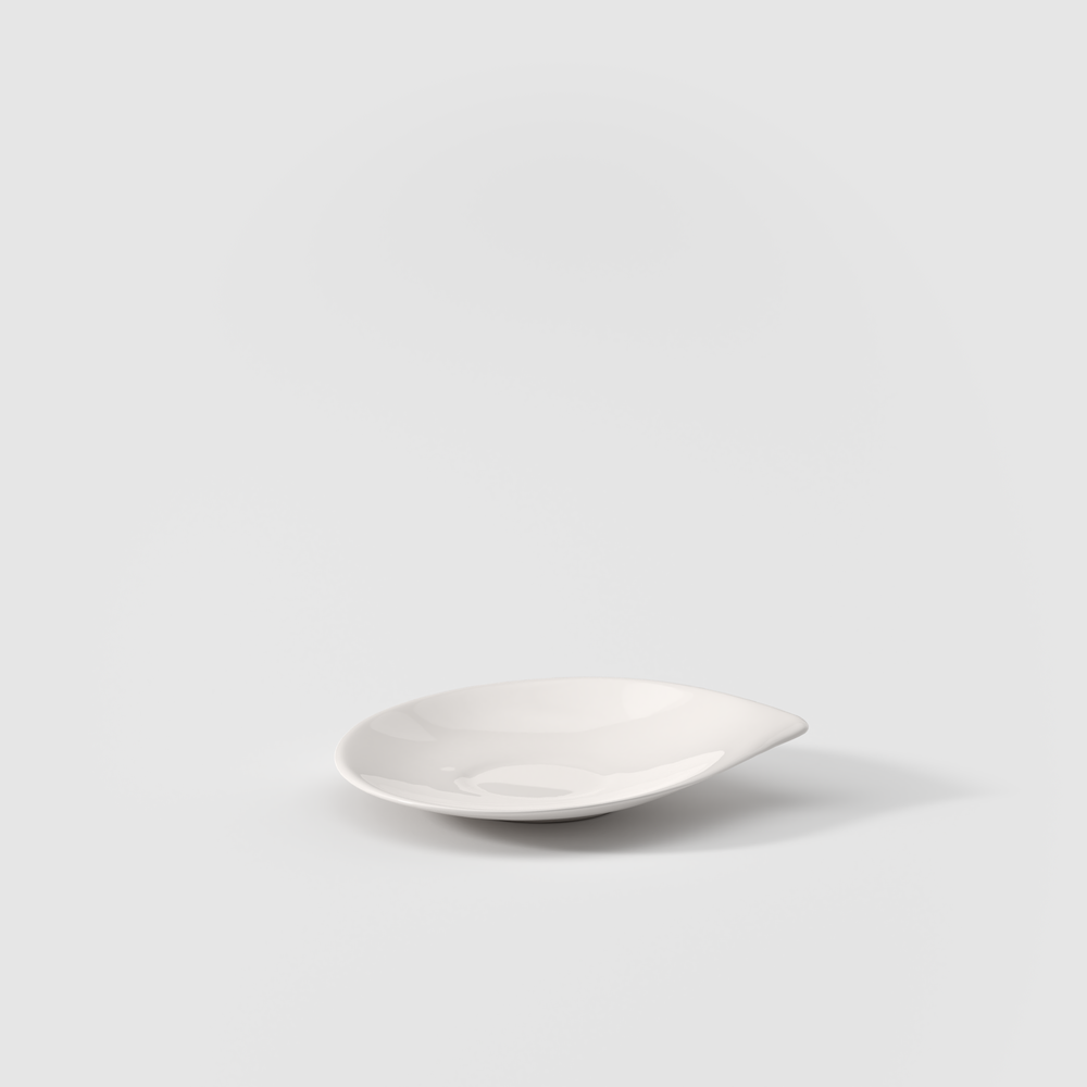 Flow Coffee cup saucer - White, 6'', Premium Porcelain
