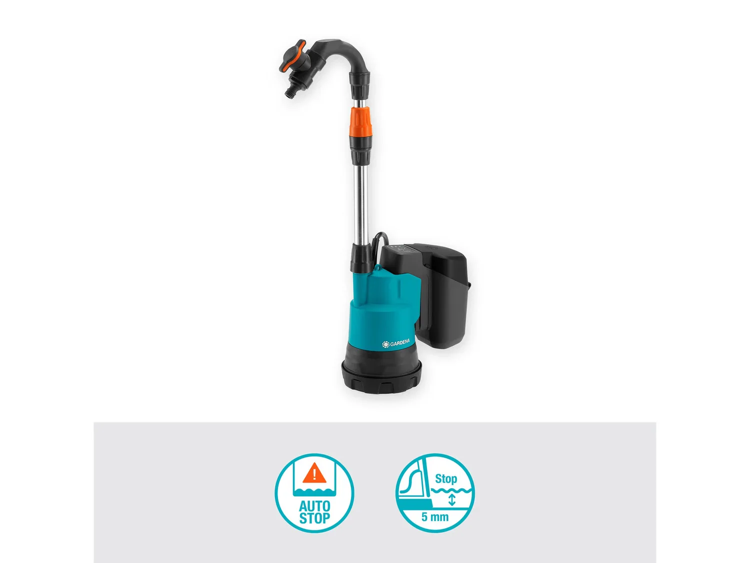 Gardena Pompe pour collecteur d'eau de pluie 2000/2 18V P4A, 2000 l/h