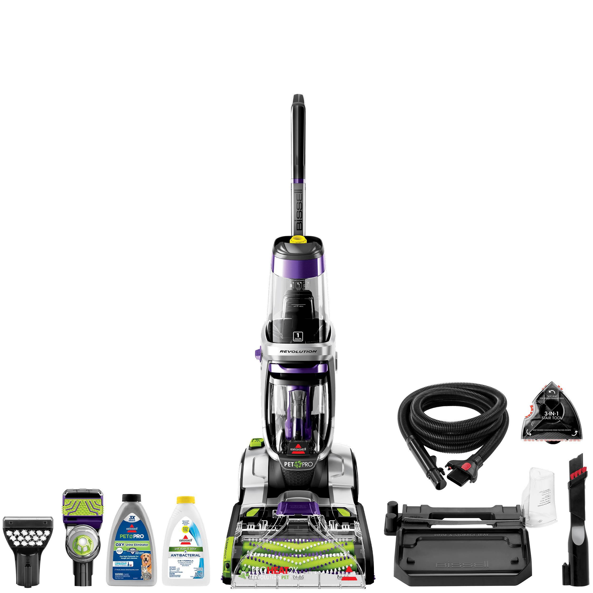 Bissell Proheat 2x Revolution Pet Pro Carpet Cleaner | Sparkle Silver/grapevine Purple/Chacha Lime Accents | 3587