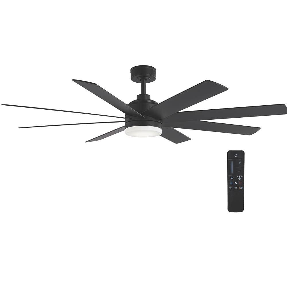 Home Decorators Collection Celene 62 in. LED Indoor/Outdoor Matte Black Ceiling Fan with Light and Remote Control with Color