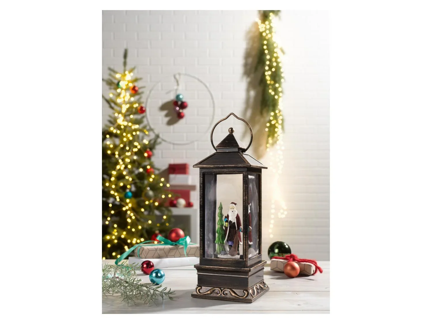 LIVARNO home Lanterne LED avec boule  neige