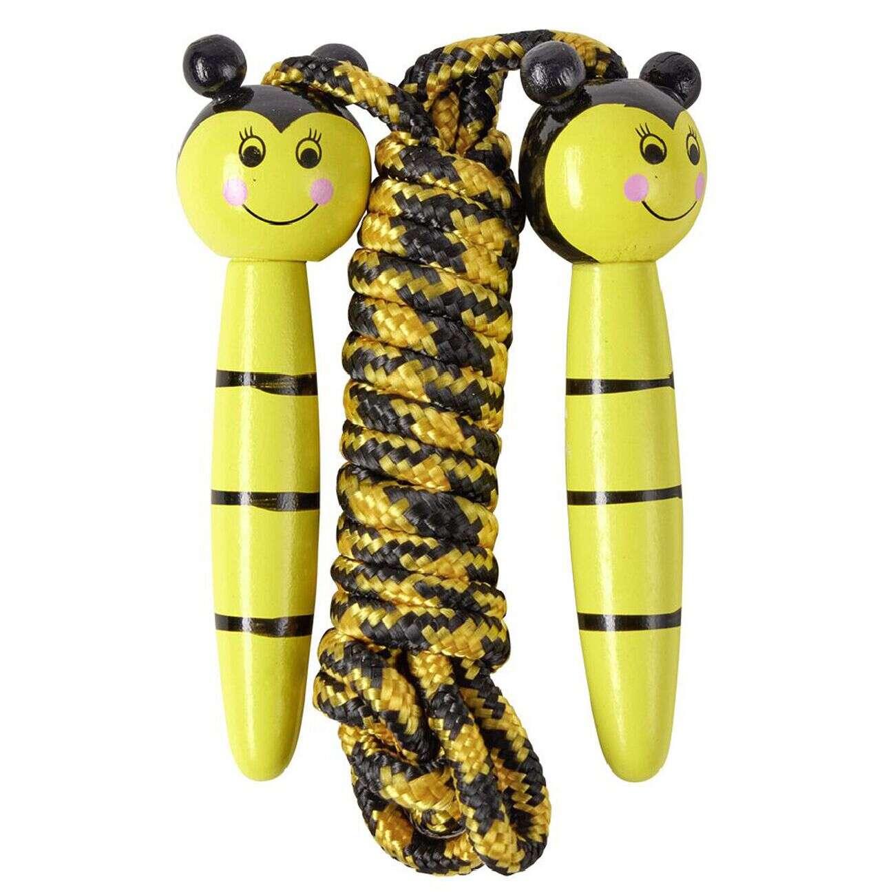 Corde à sauter poignée animal en bois L157cm