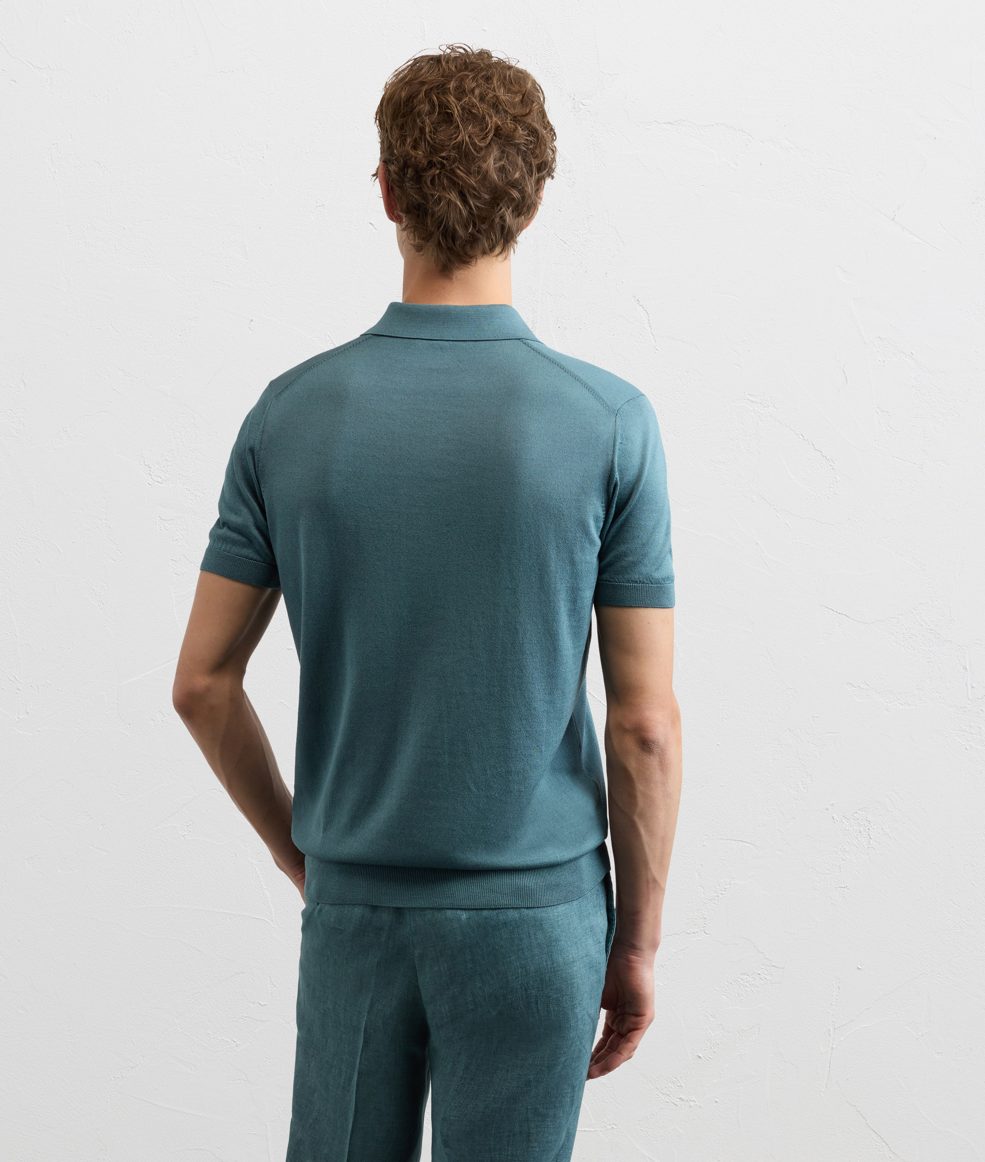 SINGLE BREASTED JACKET IN PURE VISCOSE IN TEAL BLUE