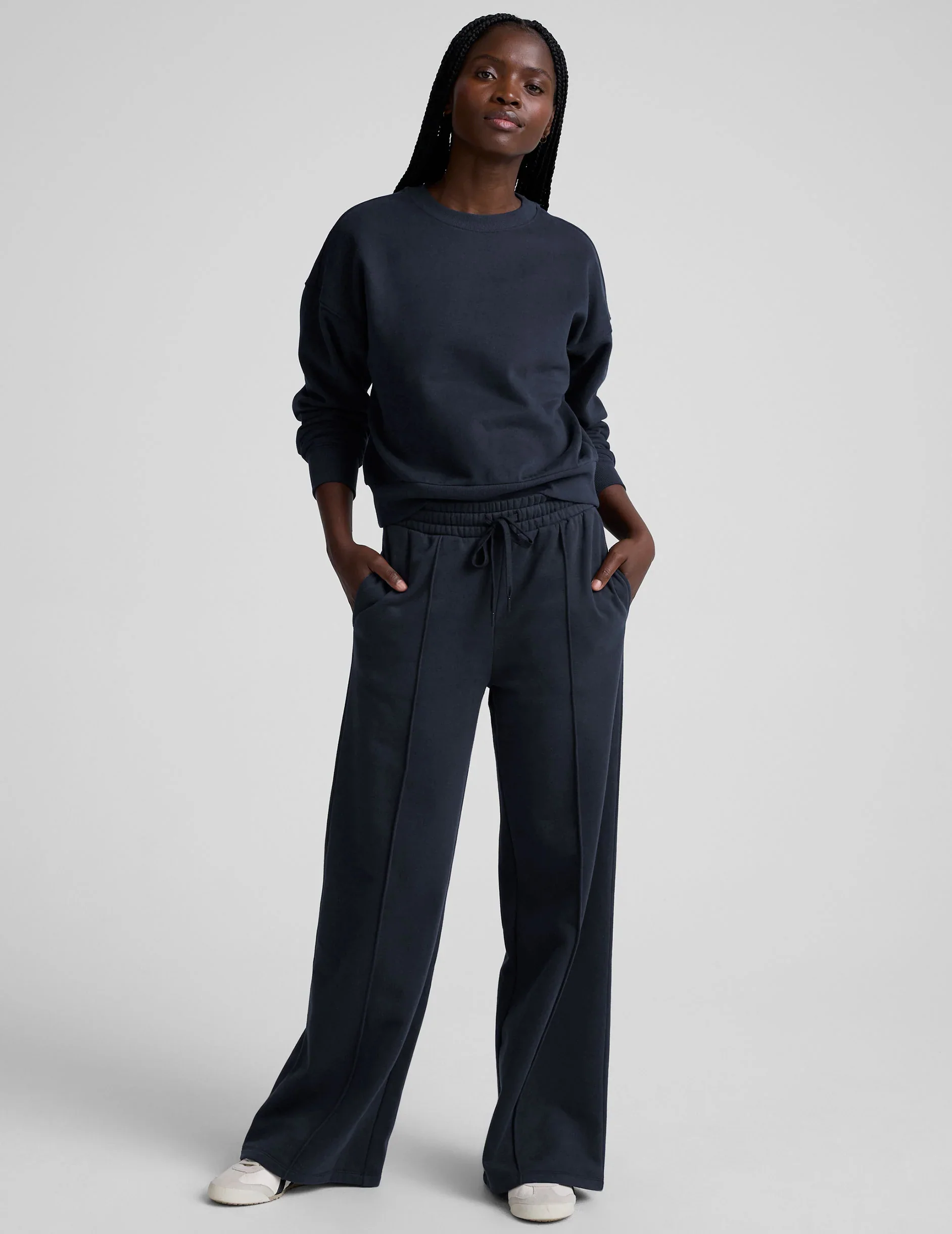 LuxeFleece™ Pintuck Wide Leg Pant