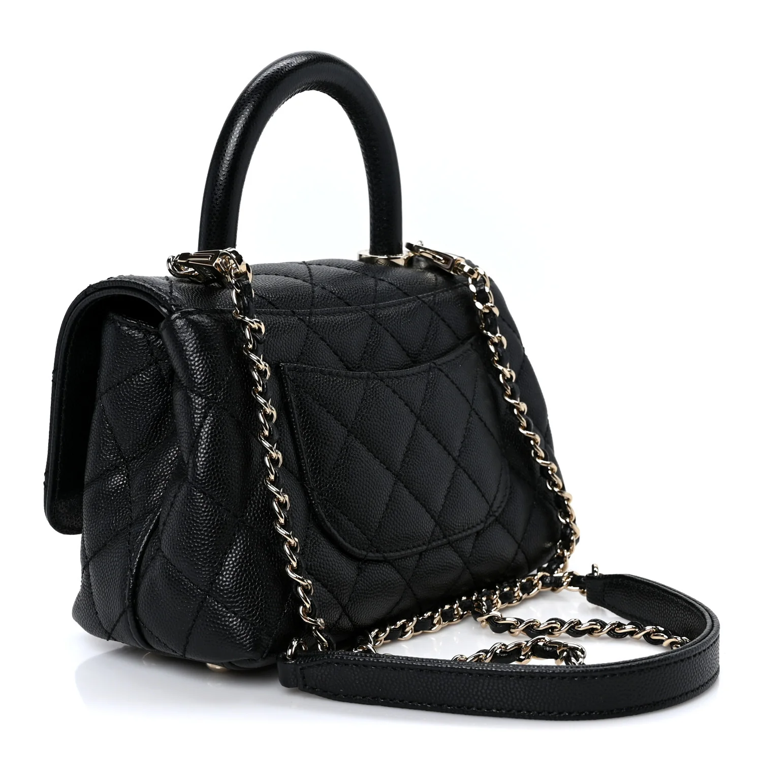 Caviar Quilted Extra Mini Coco Handle Flap Black