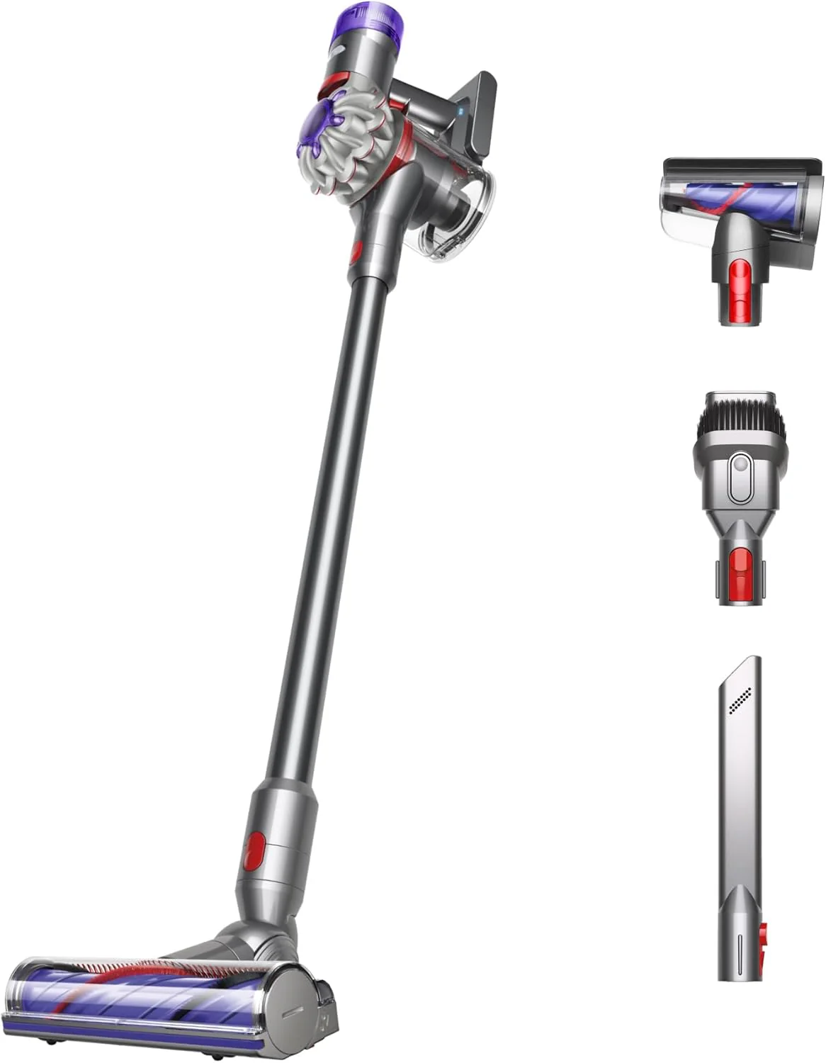 Aspirateur sans fil Dyson V8, nettoie les sols durs et les tapis, démêle, se transforme en aspirateur à main, 115 AW, 2 modes de puissance, jusqu'à 40 minutes¹