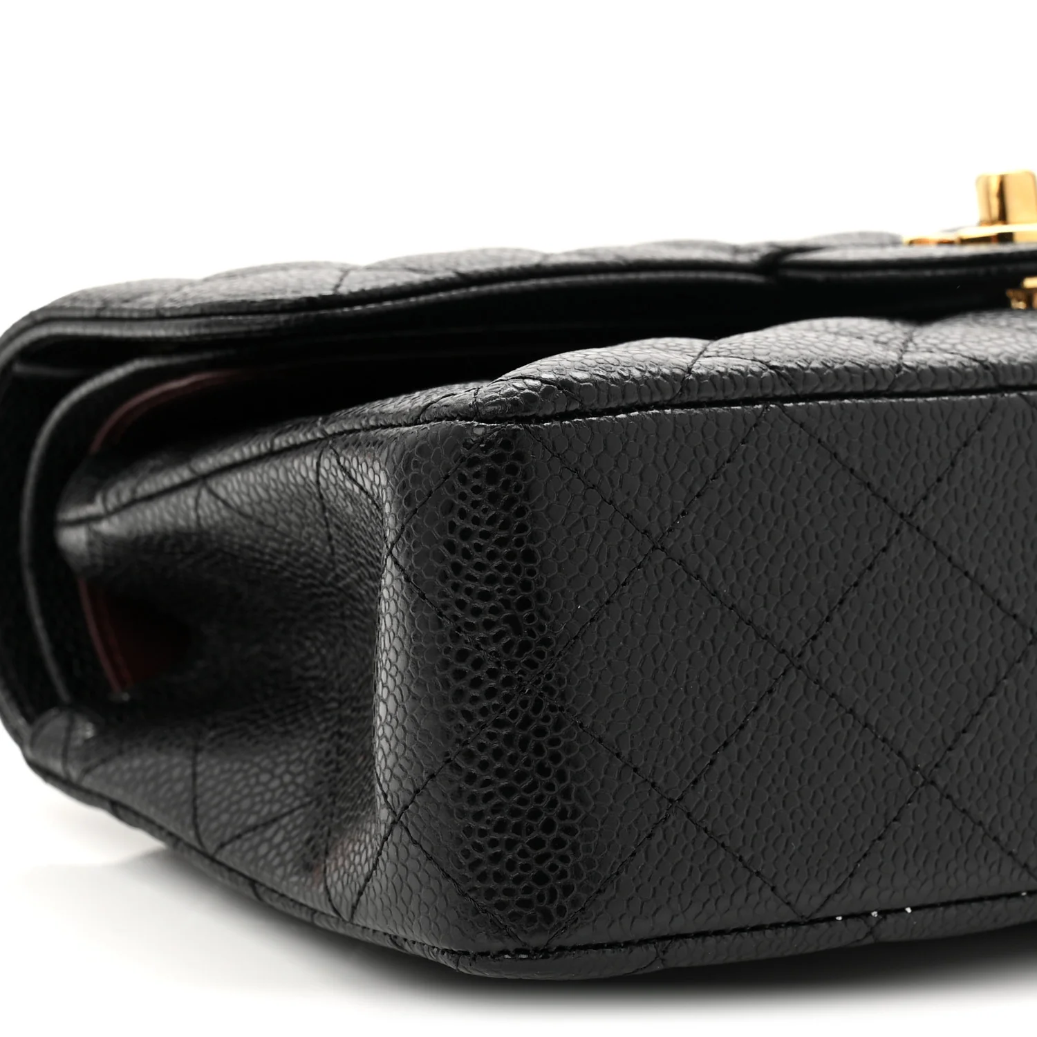 Caviar Quilted Small Double Flap Black