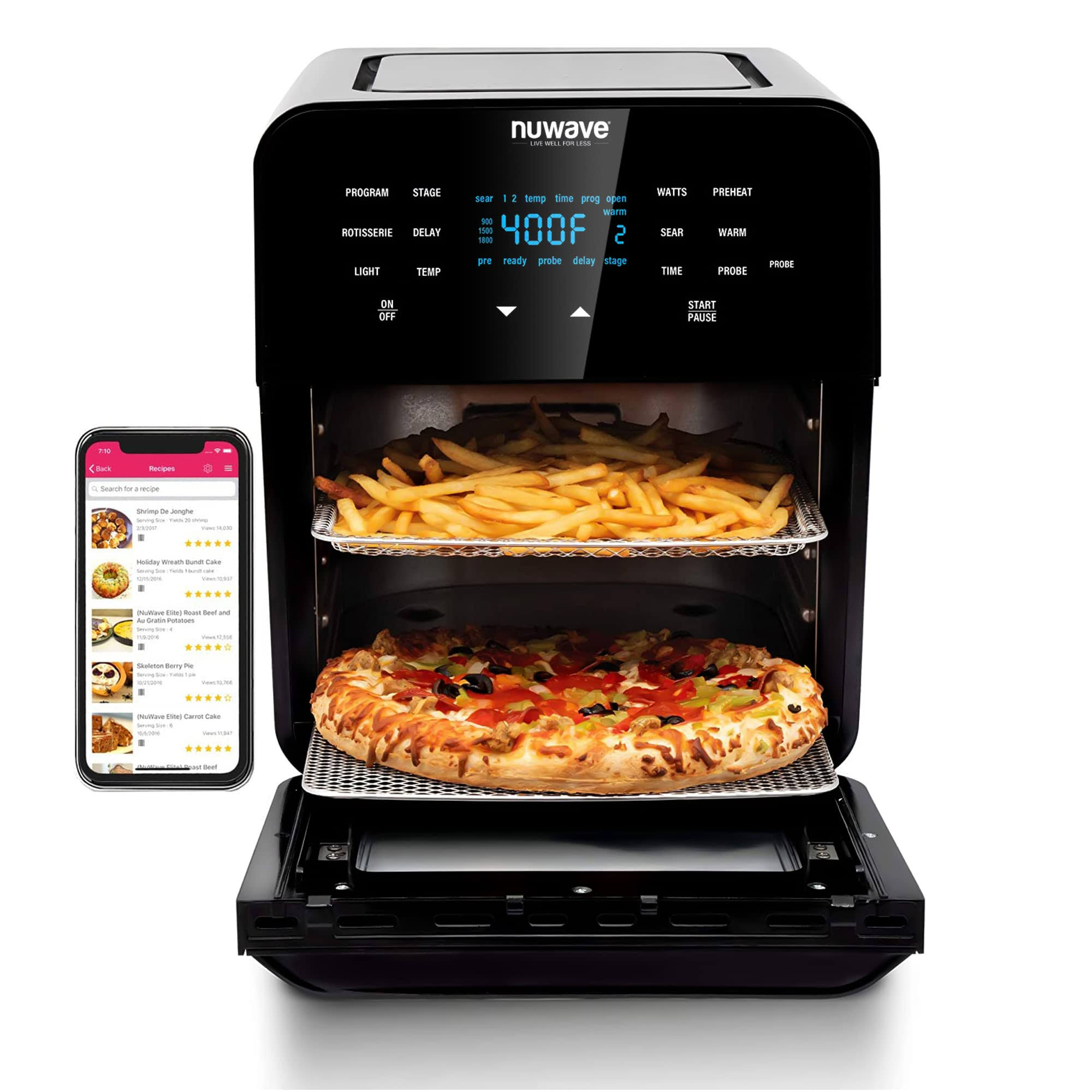 NuWave Brio Air Fryer Smart Oven, 15.5-qt X-Large Family size,